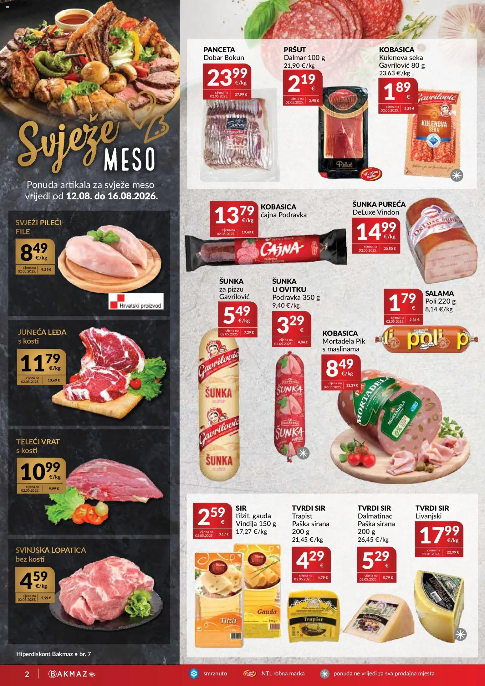 Bakmaz katalog akcija strana 2 – vrijedi od 12.8. do 18.8.2026.