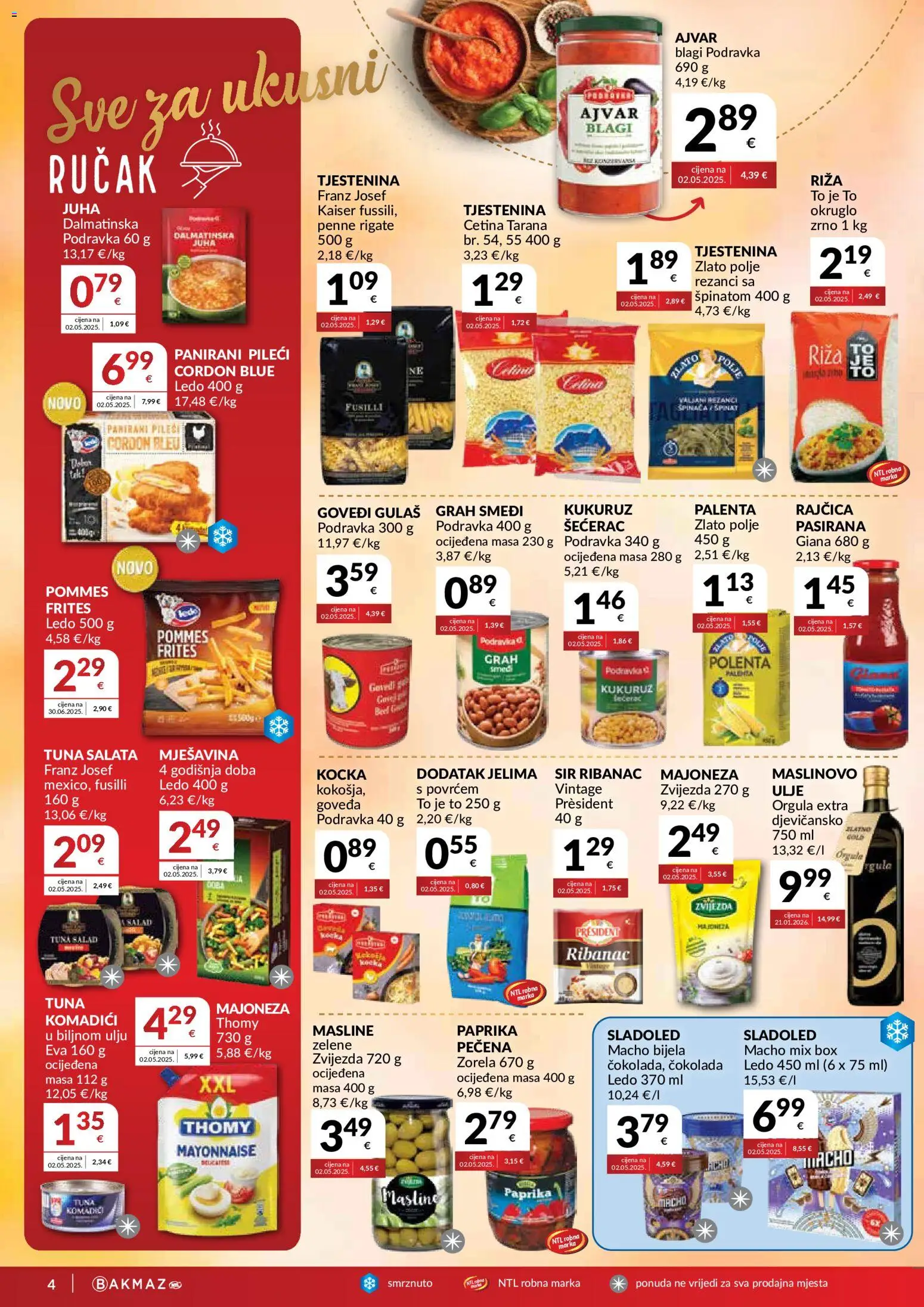 Bakmaz katalog akcija strana 4 – vrijedi od 12.8. do 18.8.2026.