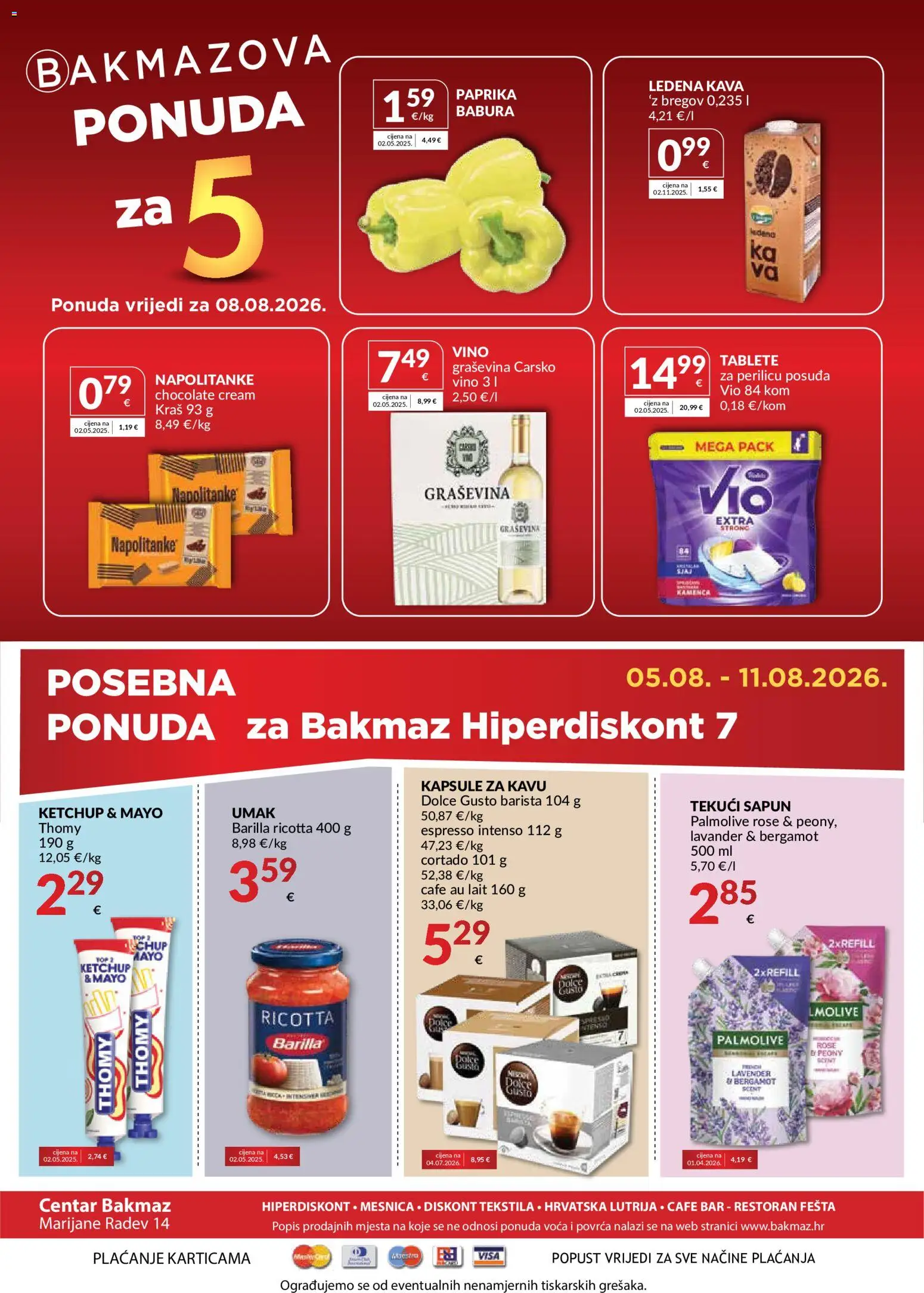 Bakmaz katalog akcija strana 8 – vrijedi od 5.8. do 11.8.2026.