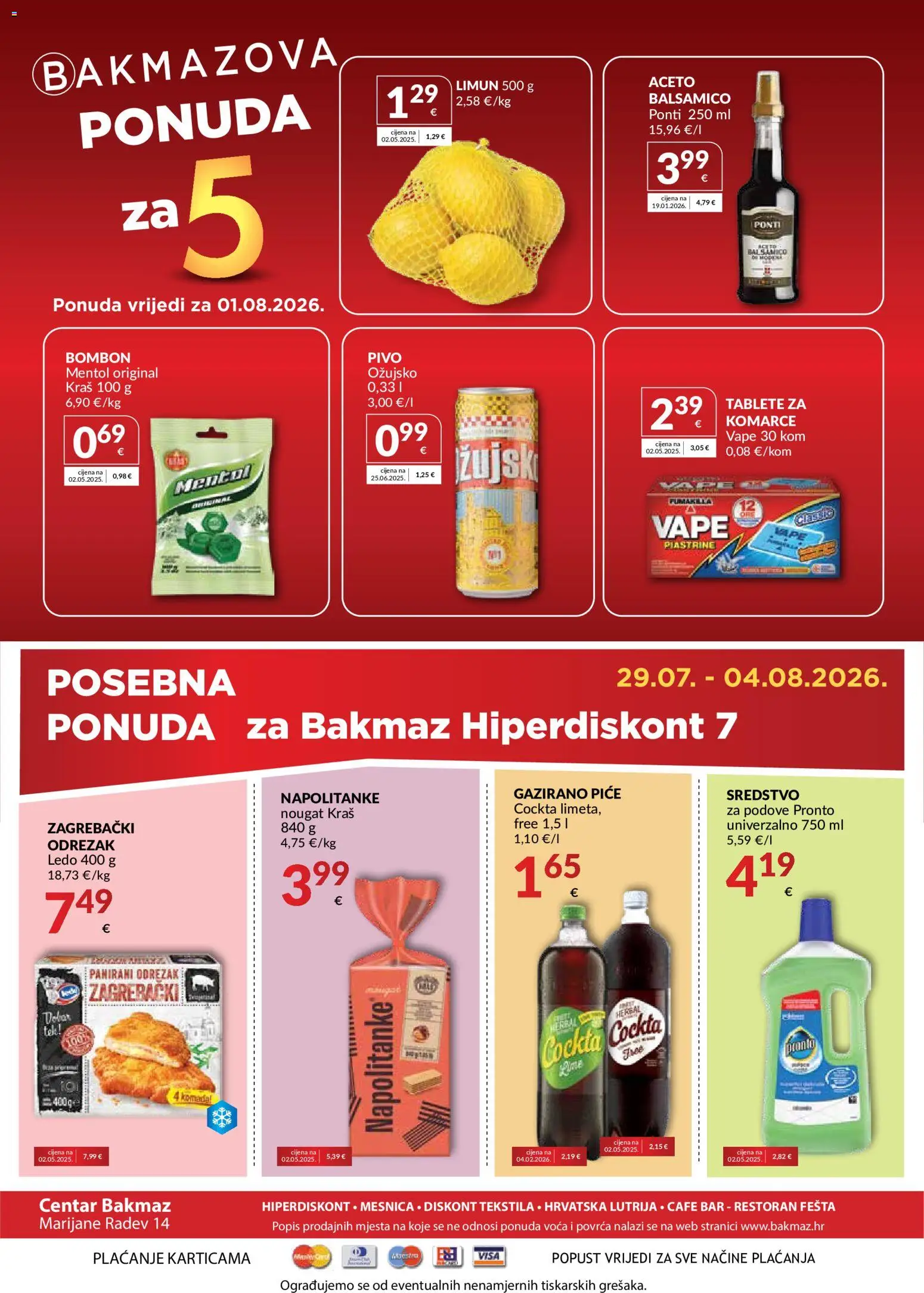 Bakmaz katalog akcija strana 8 – vrijedi od 29.7. do 4.8.2026.