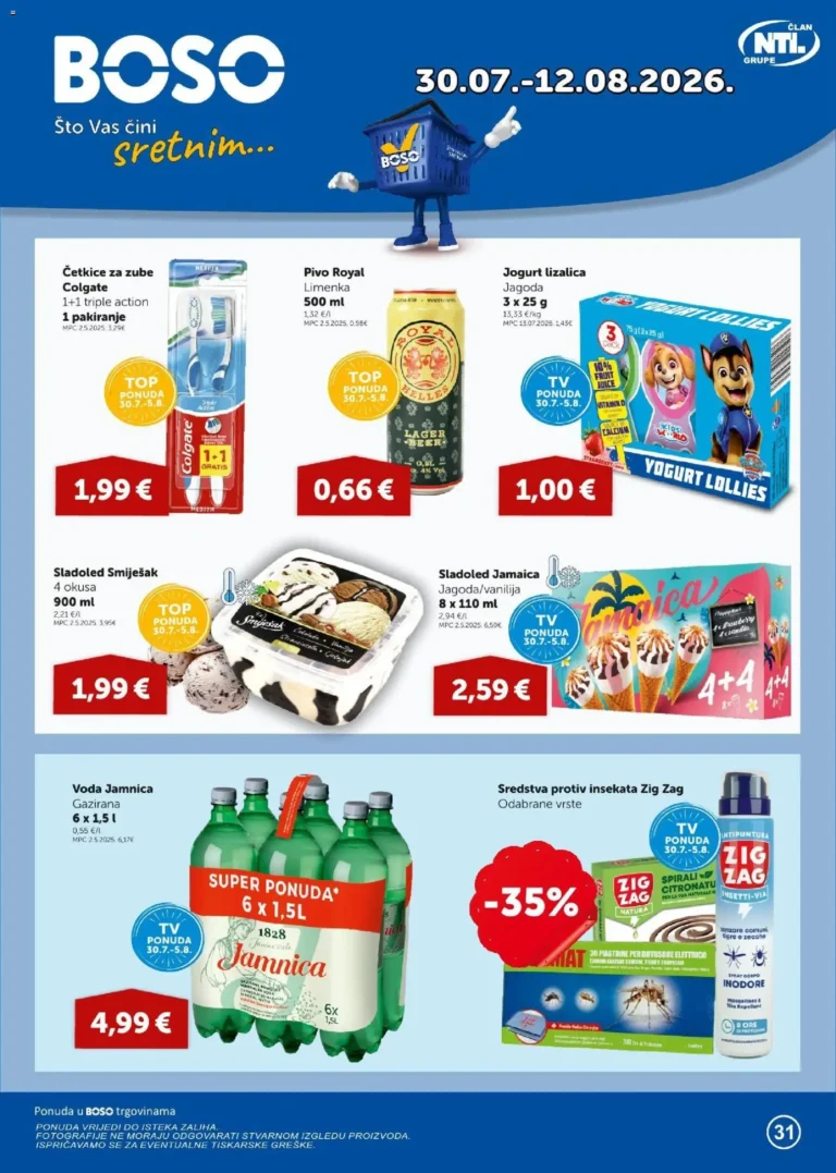 Boso katalog akcija strana 1 – vrijedi od 30.7. do 12.8.2026.