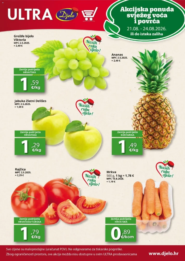 Djelo katalog akcija strana 1 – vrijedi od 21.8. do 24.8.2026.