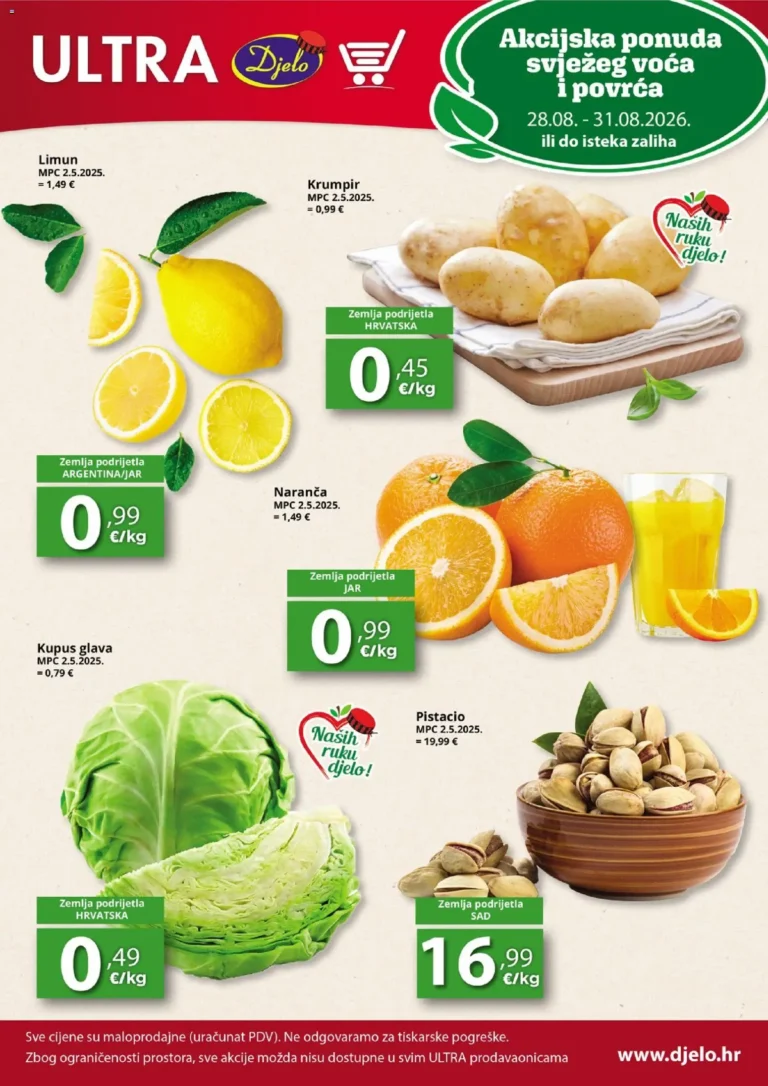 Djelo katalog akcija strana 1 – vrijedi od 28.8. do 31.8.2026.