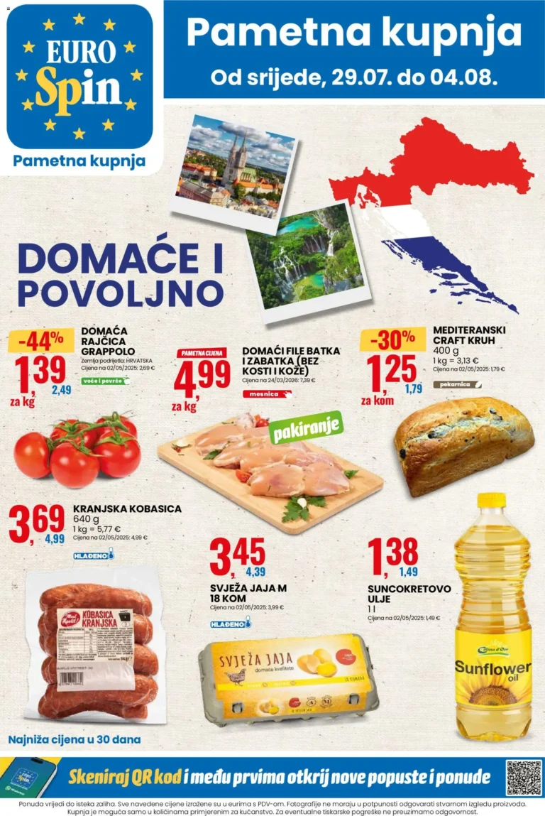 Eurospin katalog akcija strana 1 – vrijedi od 29.7. do 4.8.2026.