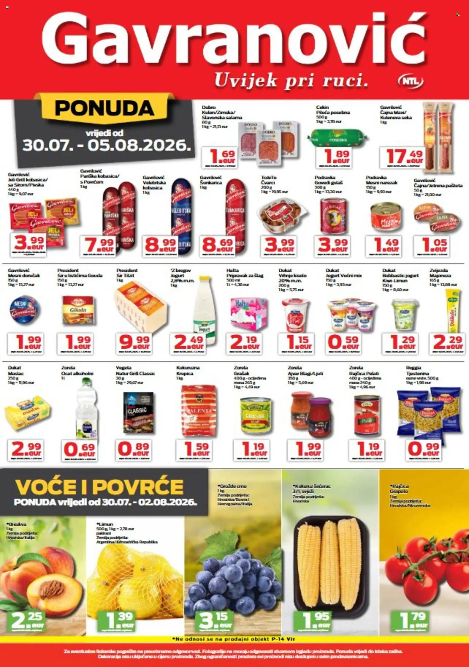 Gavranović katalog akcija strana 2 – vrijedi od 30.7. do 5.8.2026.