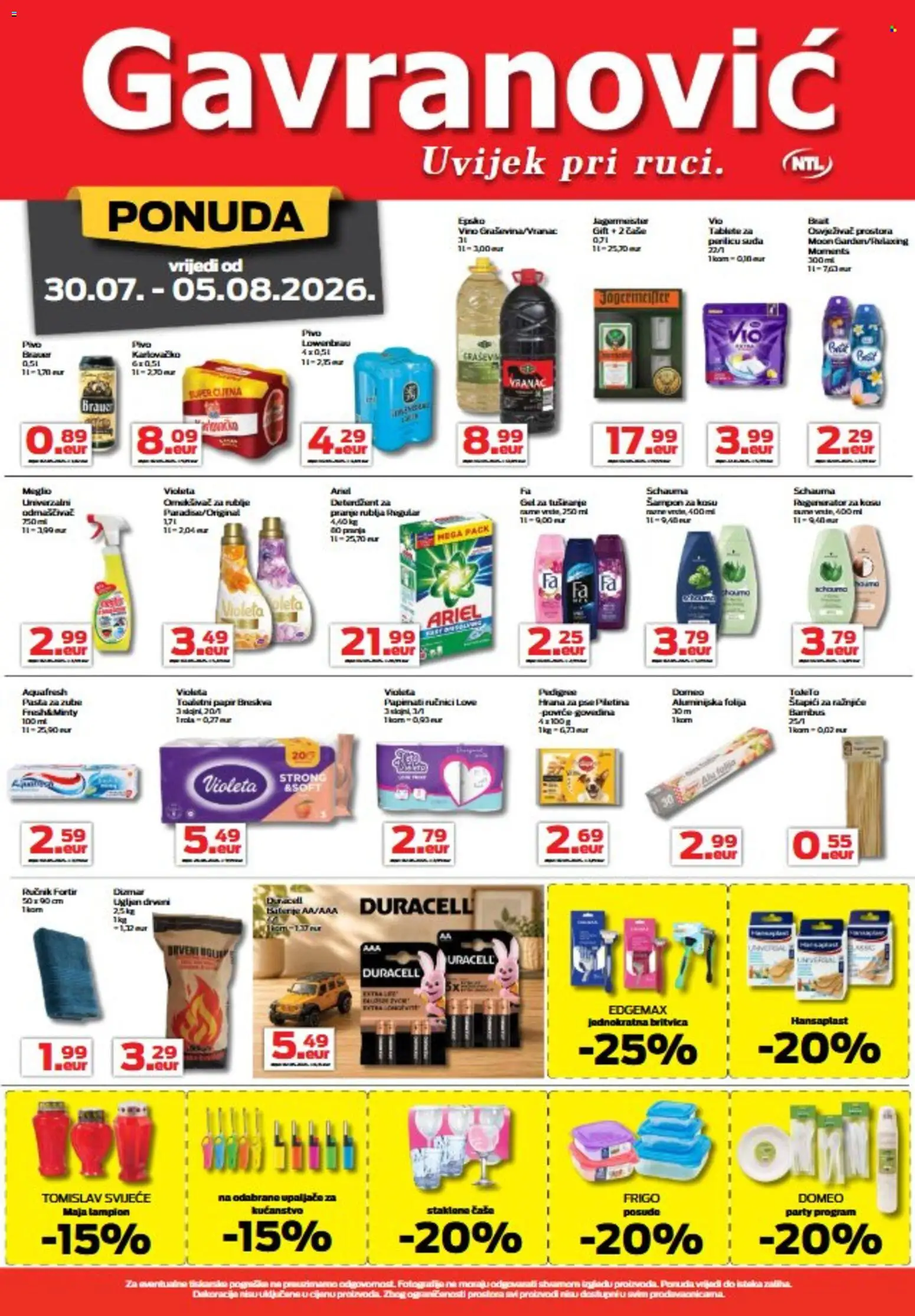 Gavranović katalog akcija strana 3 – vrijedi od 30.7. do 5.8.2026.