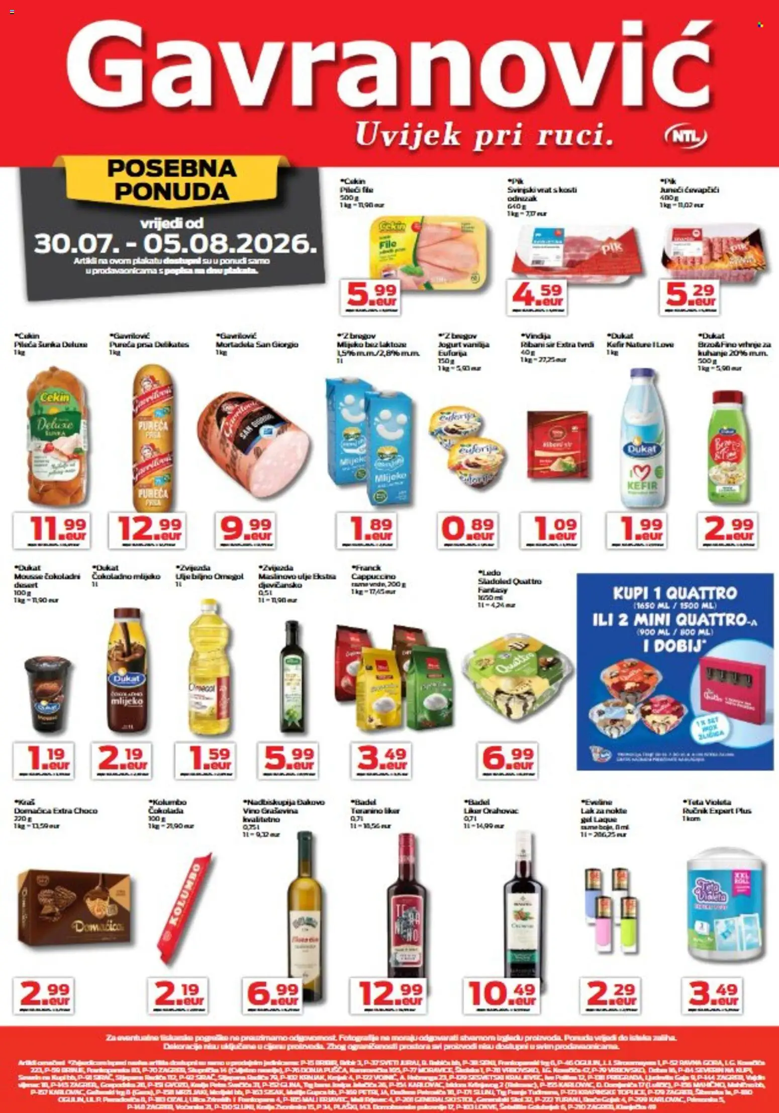 Gavranović katalog akcija strana 5 – vrijedi od 30.7. do 5.8.2026.