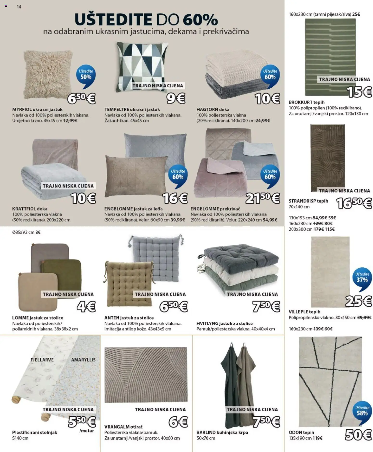 JYSK katalog akcija strana 14 – vrijedi od 29.7. do 1.9.2026.