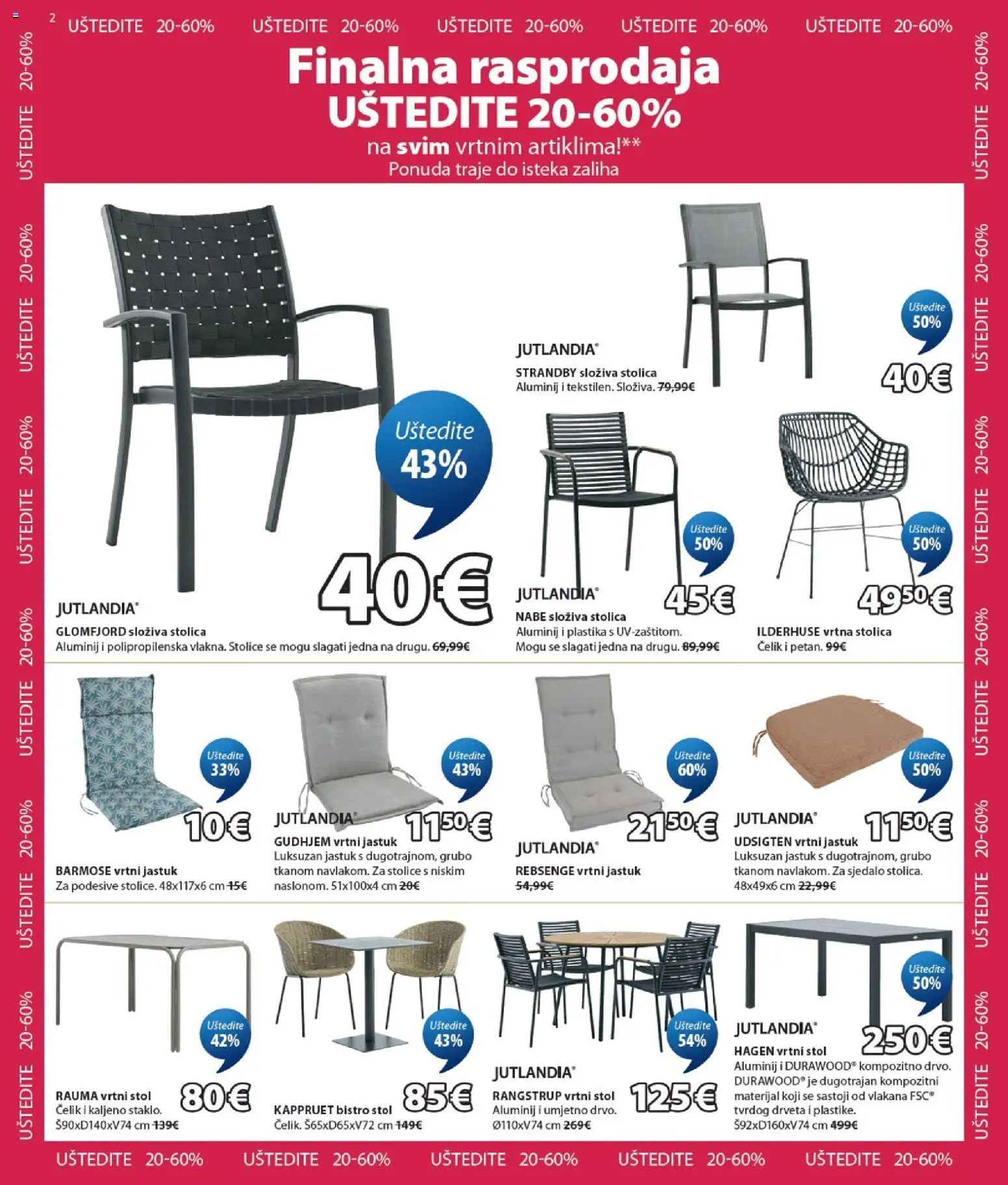 JYSK katalog akcija strana 2 – vrijedi od 29.7. do 1.9.2026.