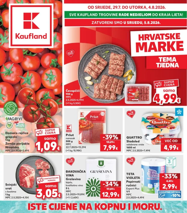 Kaufland katalog akcija strana 1 – vrijedi od 29.7. do 5.8.2026.