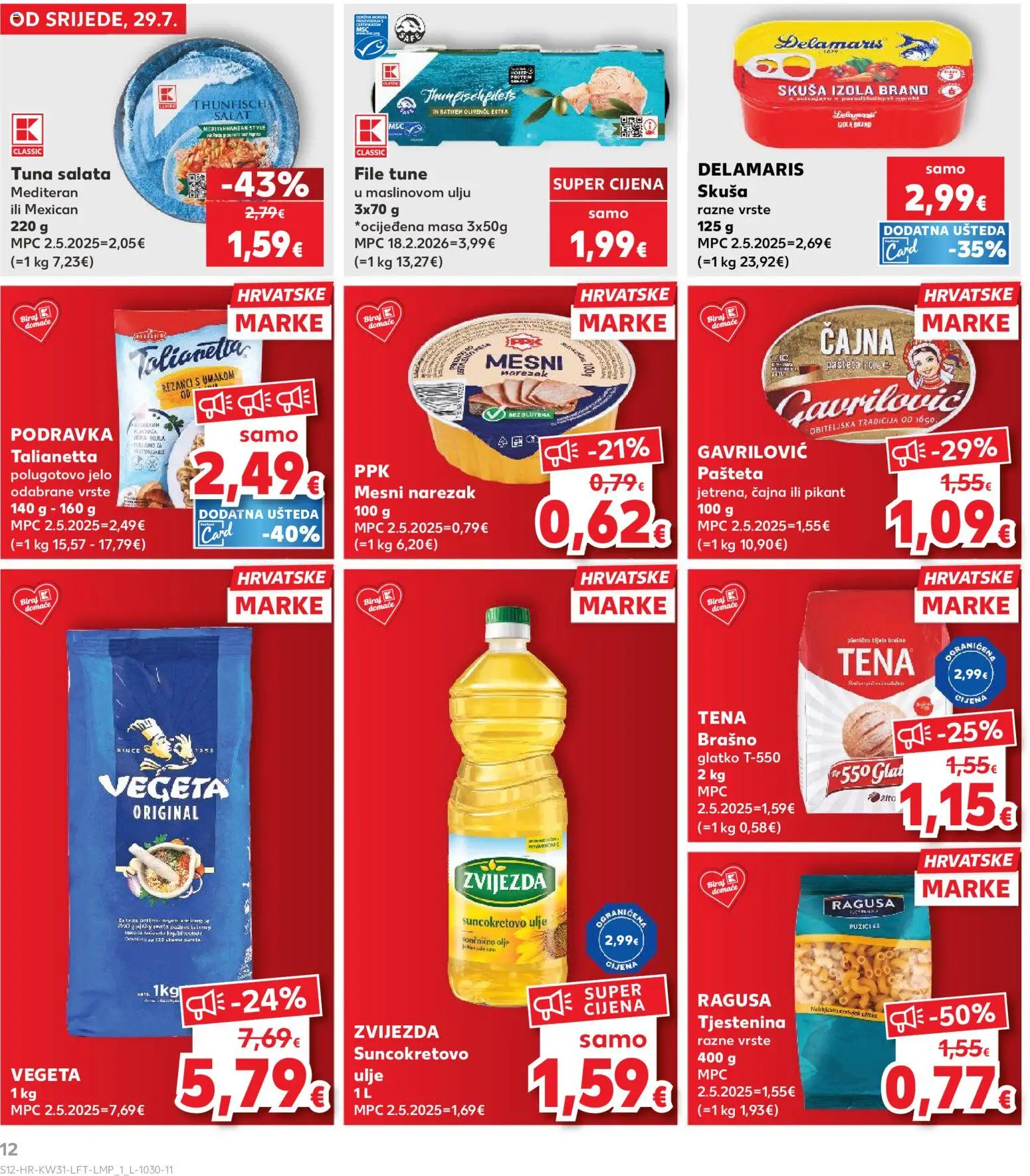 Kaufland katalog akcija strana 12 – vrijedi od 29.7. do 5.8.2026.