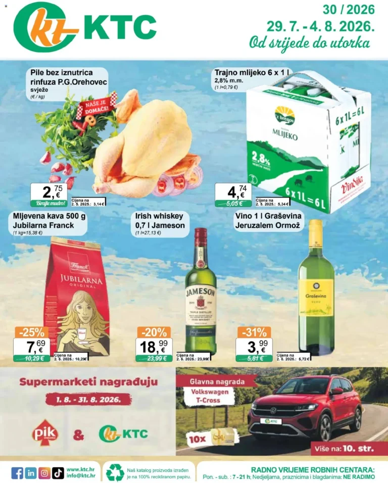 KTC katalog akcija strana 1 – vrijedi od 29.7. do 4.8.2026.
