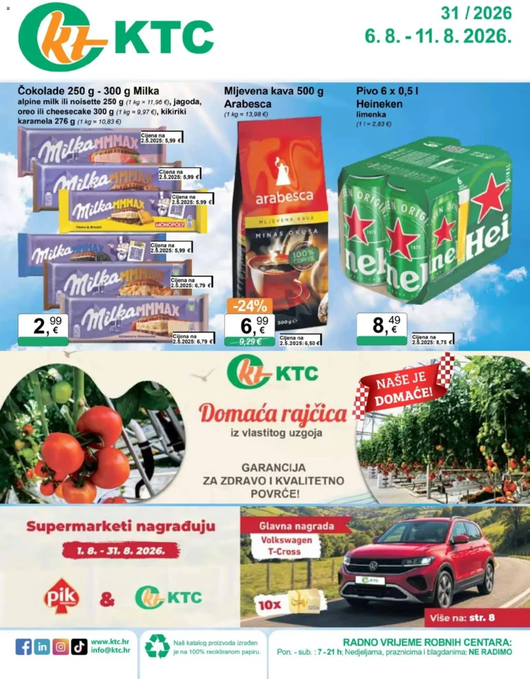 KTC katalog akcija strana 1 – vrijedi od 6.8. do 11.8.2026.