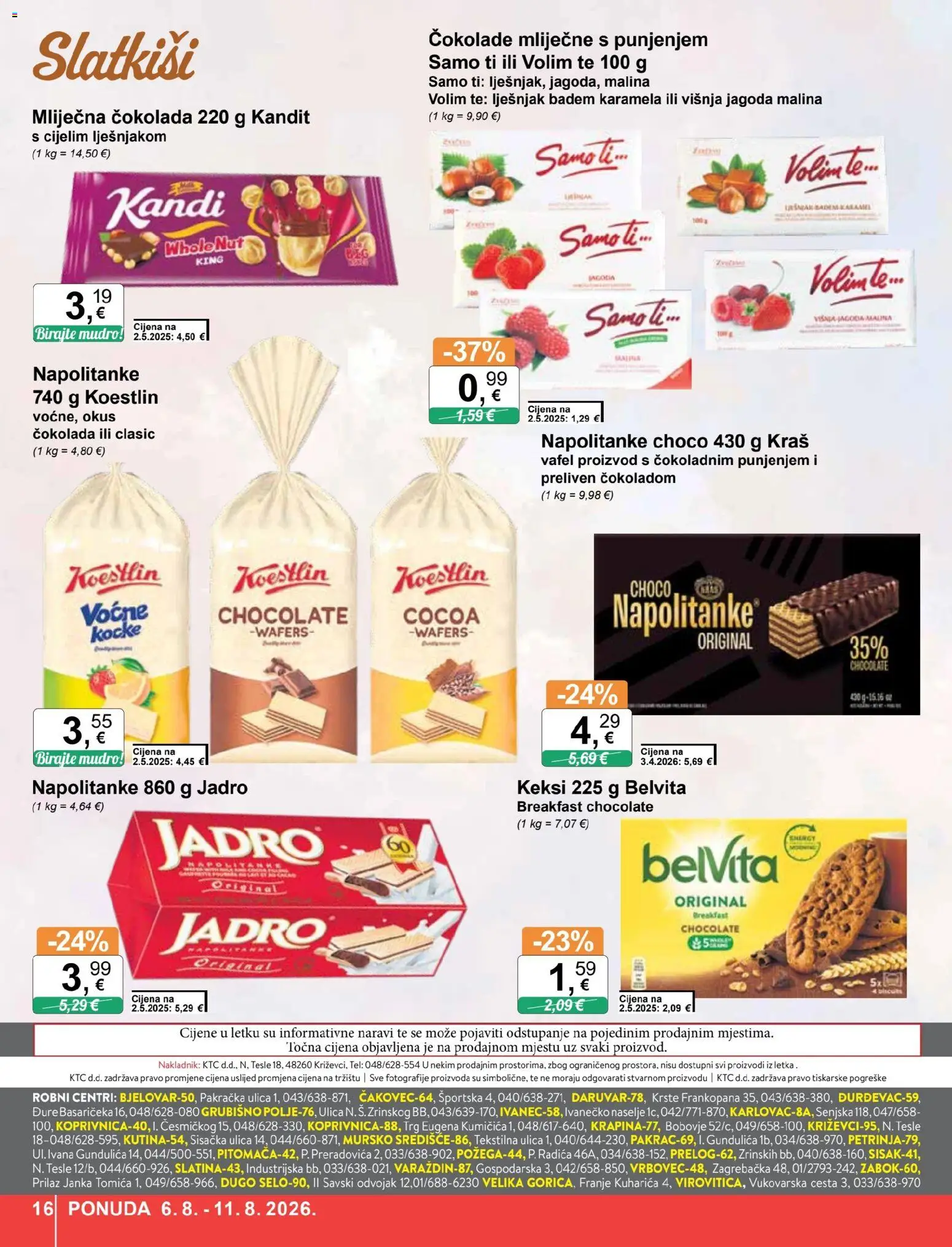 KTC katalog akcija strana 16 – vrijedi od 6.8. do 11.8.2026.