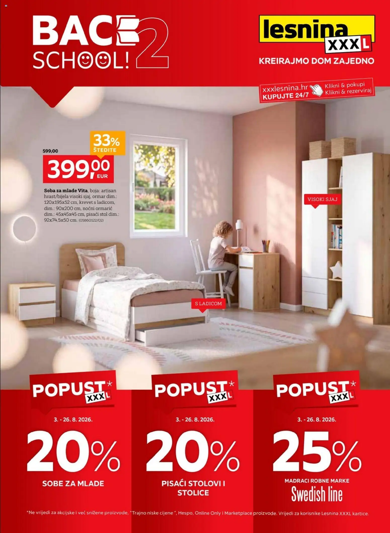 Lesnina katalog akcija strana 1 – vrijedi od 3.8. do 26.8.2026.