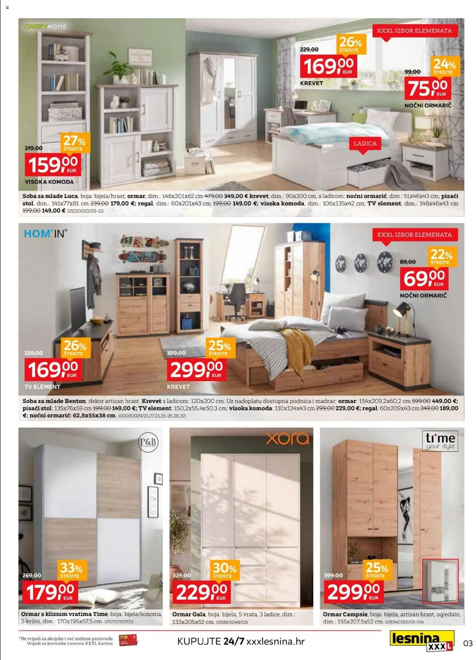 Lesnina katalog akcija strana 3 – vrijedi od 3.8. do 26.8.2026.