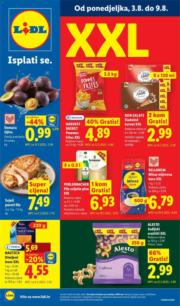 Lidl katalog akcija strana 1 – vrijedi od 3.8. do 9.8.2026.
