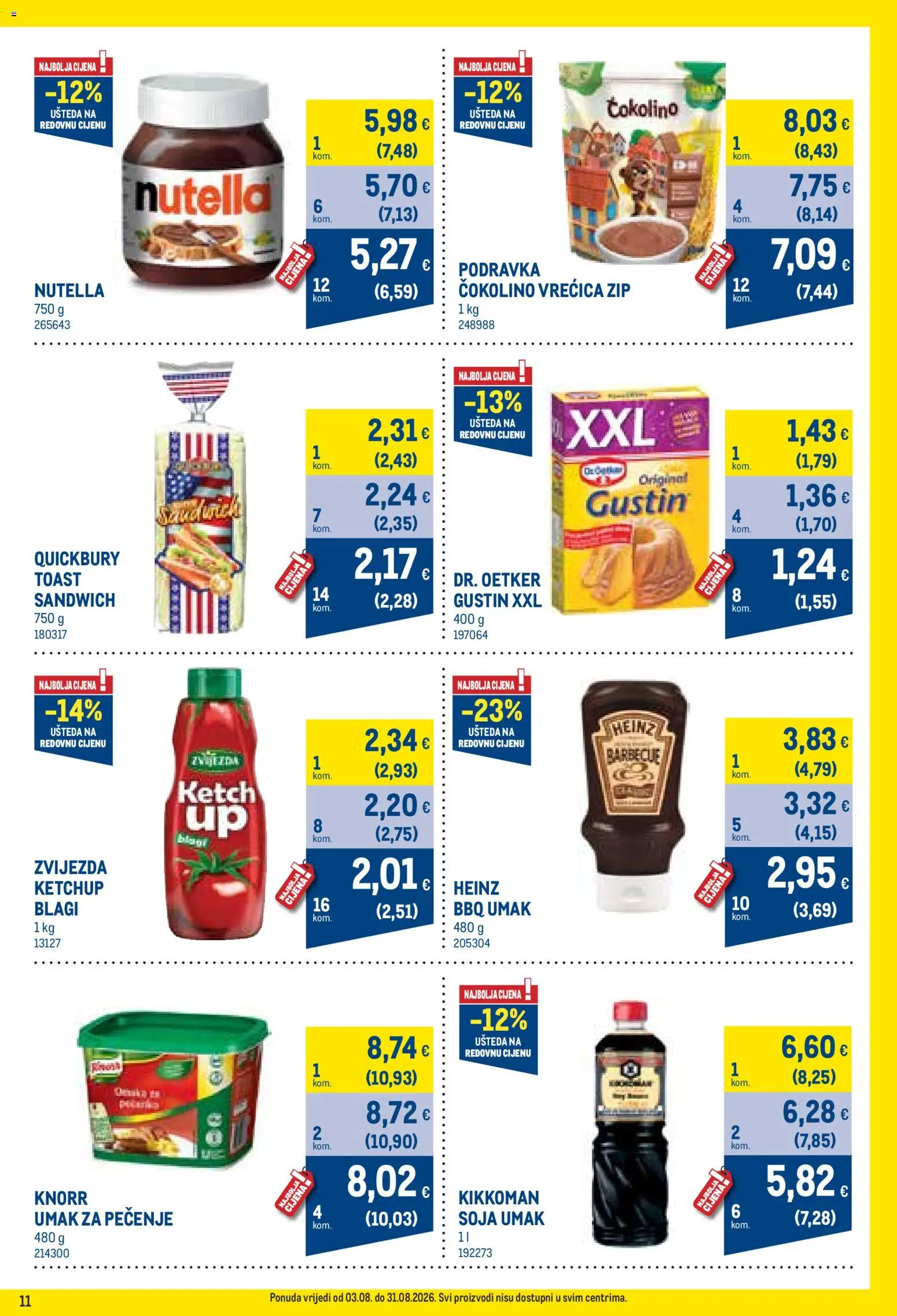 Metro katalog akcija strana 11 – vrijedi od 3.8. do 31.8.2026.