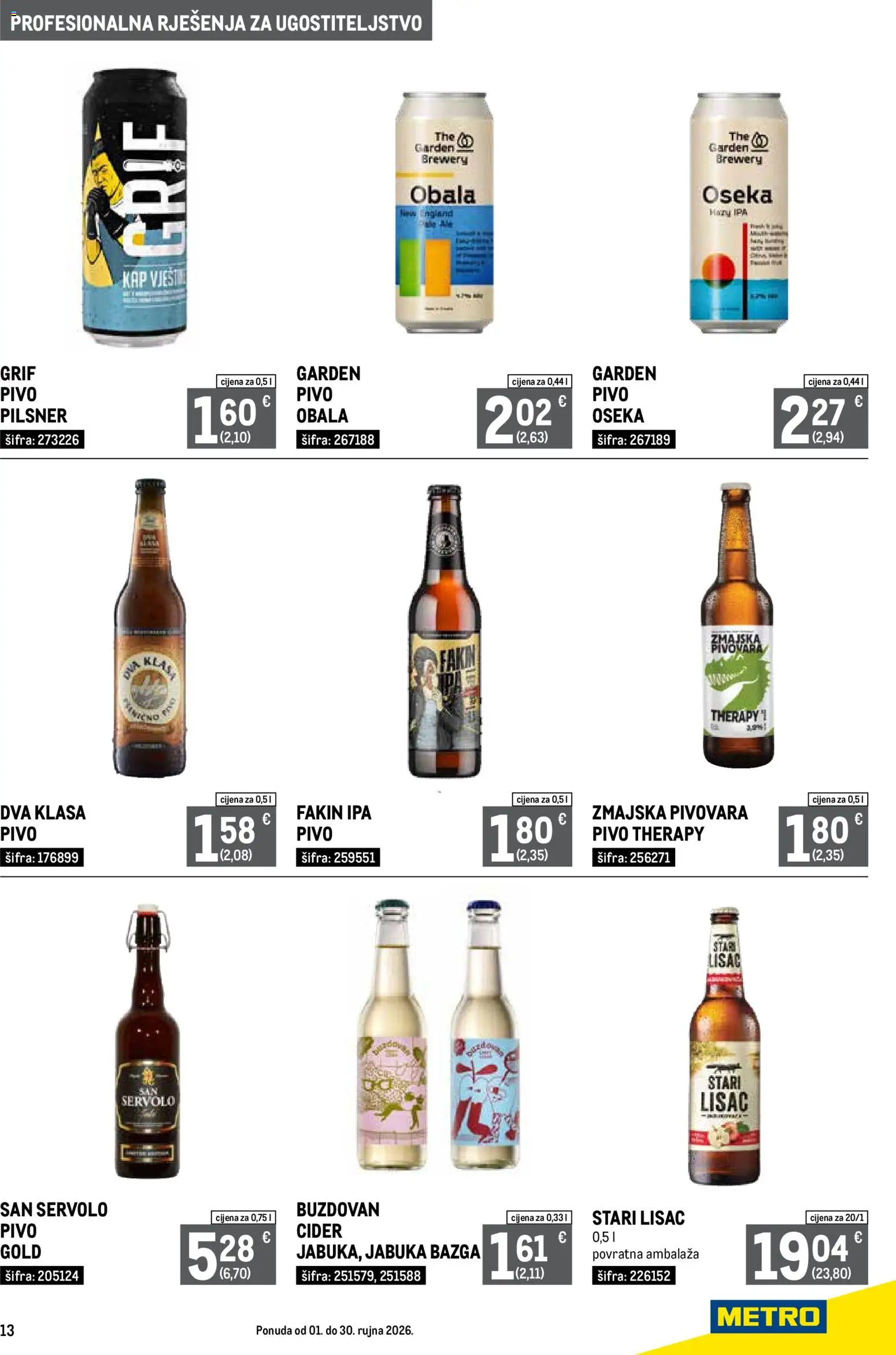 Metro katalog akcija strana 13 – vrijedi od 1.9. do 30.9.2026.