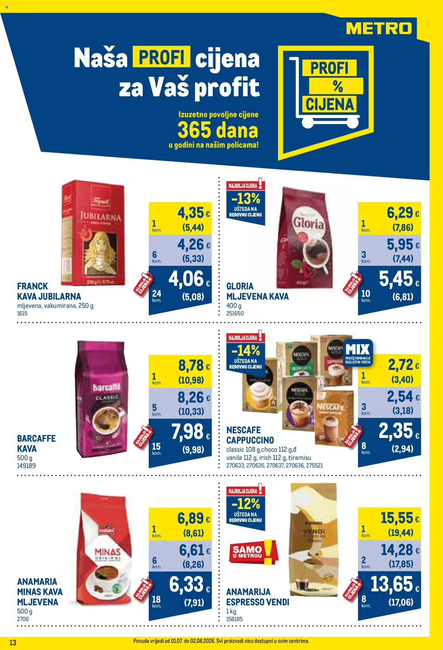 Metro katalog akcija strana 13 – vrijedi od 3.8. do 31.8.2026.