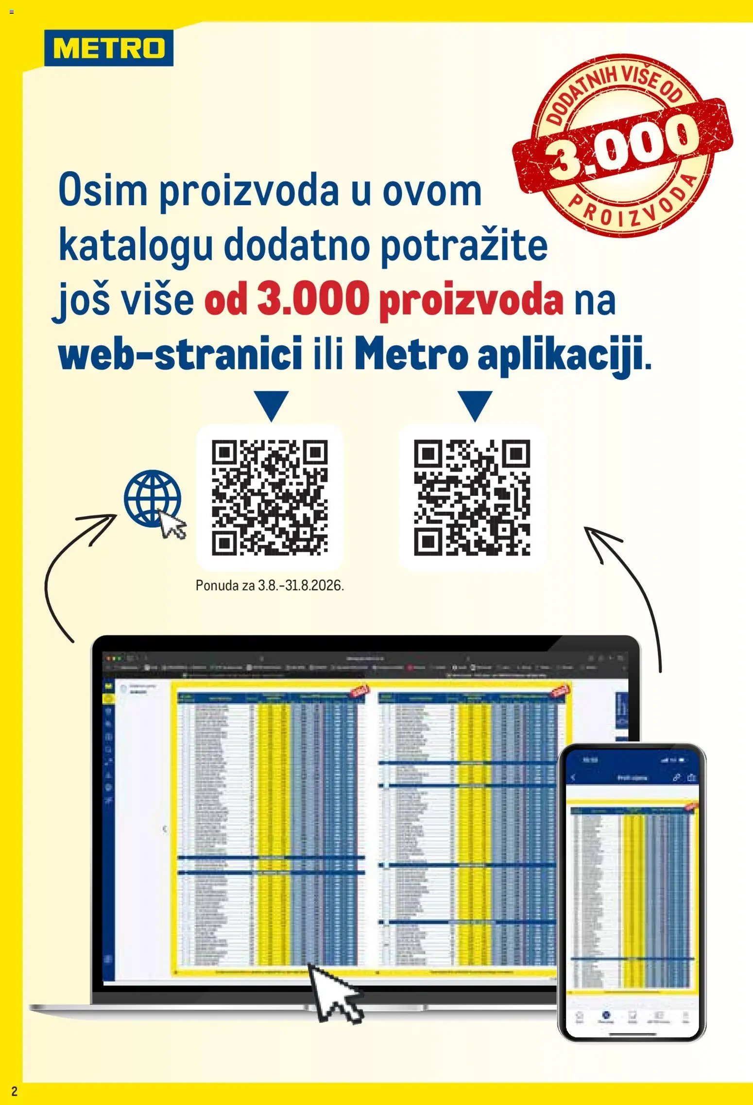 Metro katalog akcija strana 2 – vrijedi od 3.8. do 31.8.2026.