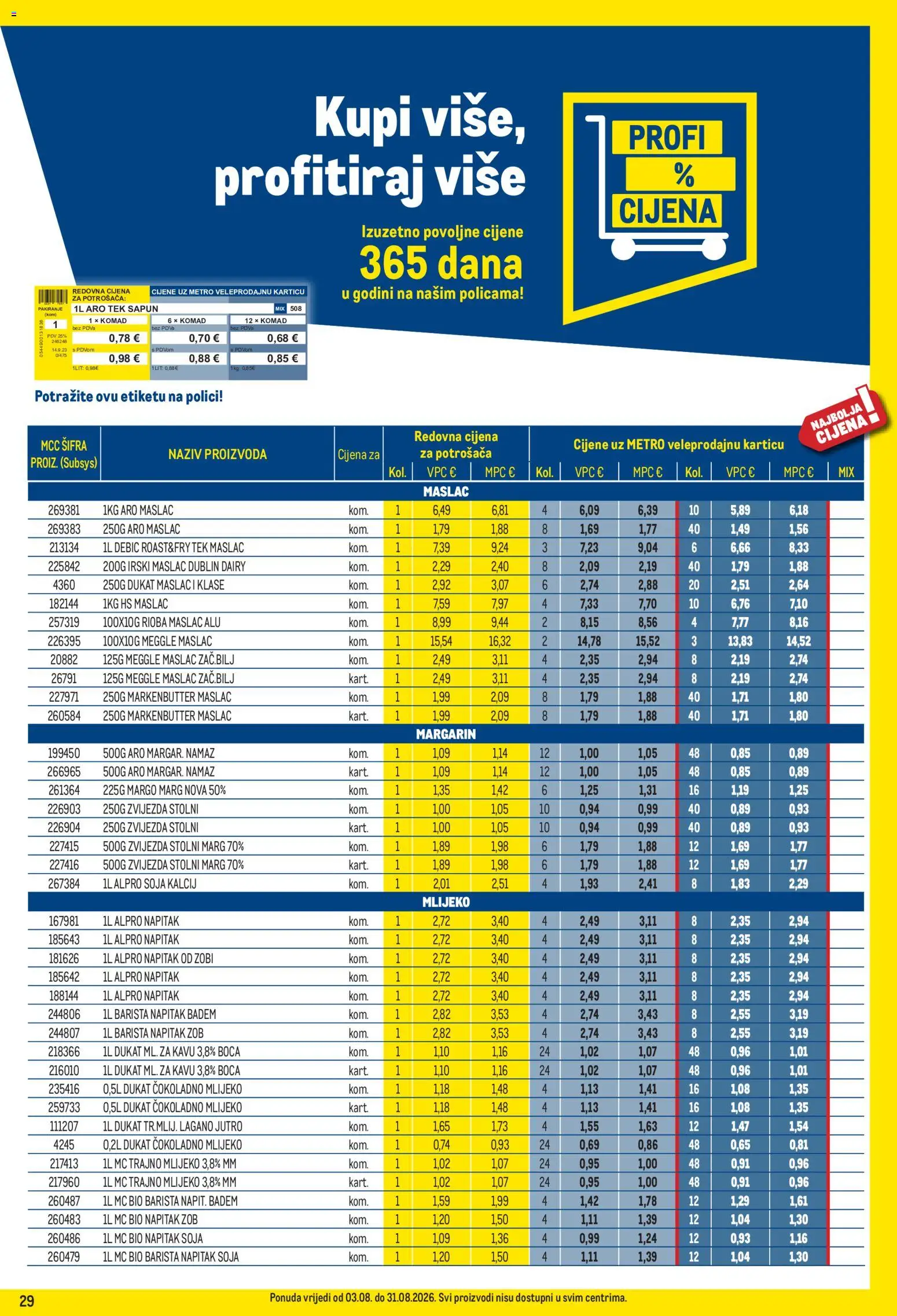 Metro katalog akcija strana 29 – vrijedi od 3.8. do 31.8.2026.