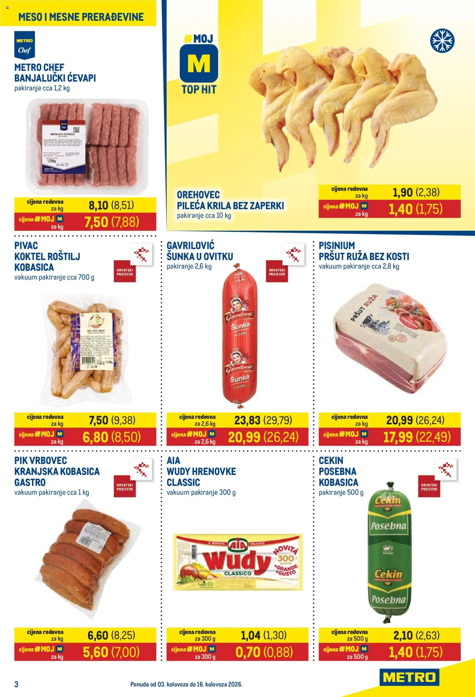 Metro katalog akcija strana 3 – vrijedi od 3.8. do 16.8.2026.