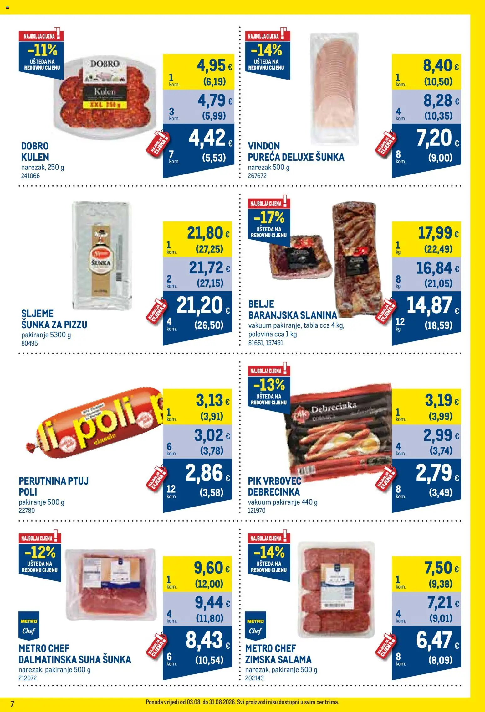 Metro katalog akcija strana 7 – vrijedi od 3.8. do 31.8.2026.