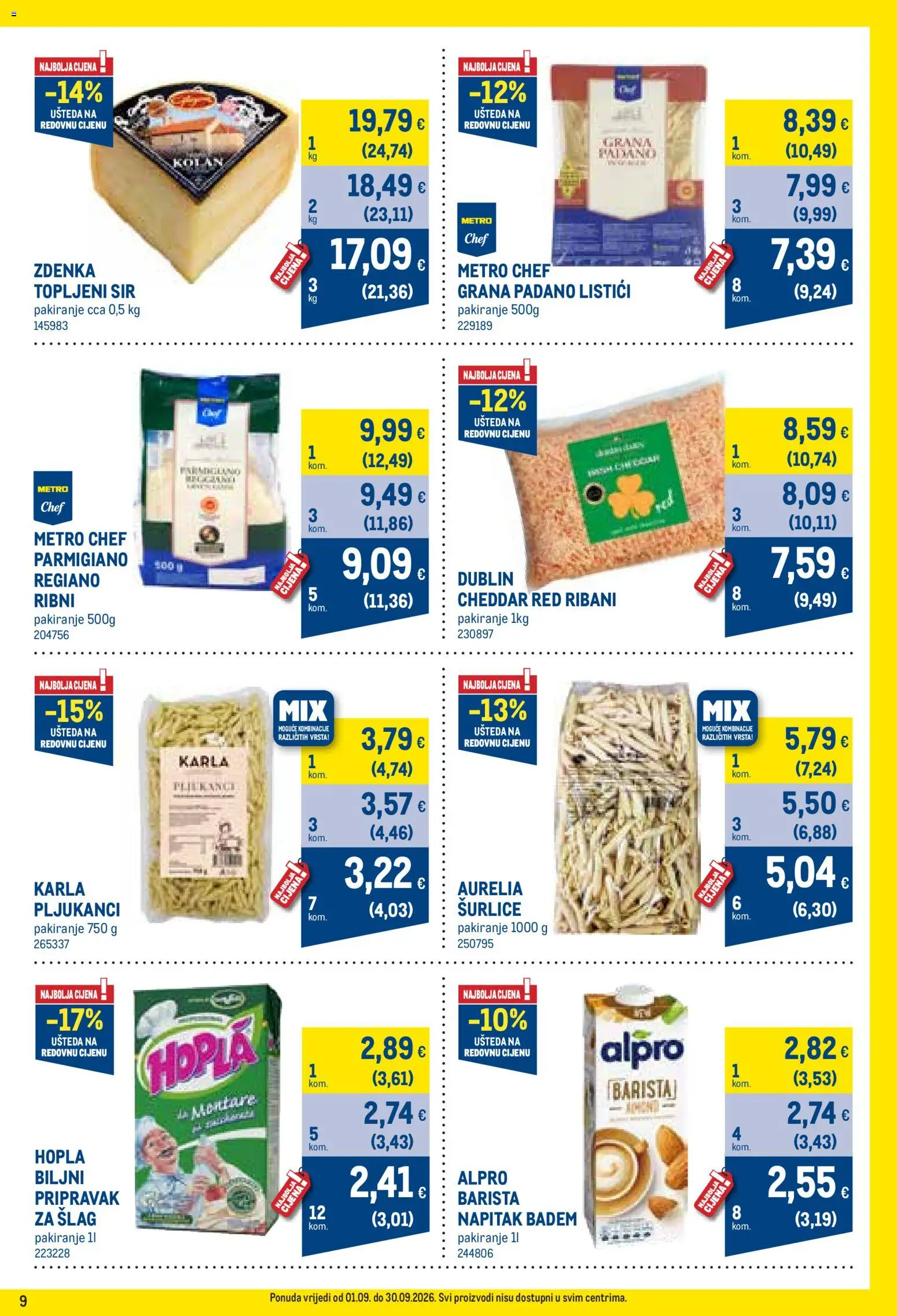 Metro katalog akcija strana 9 – vrijedi od 1.9. do 30.9.2026.