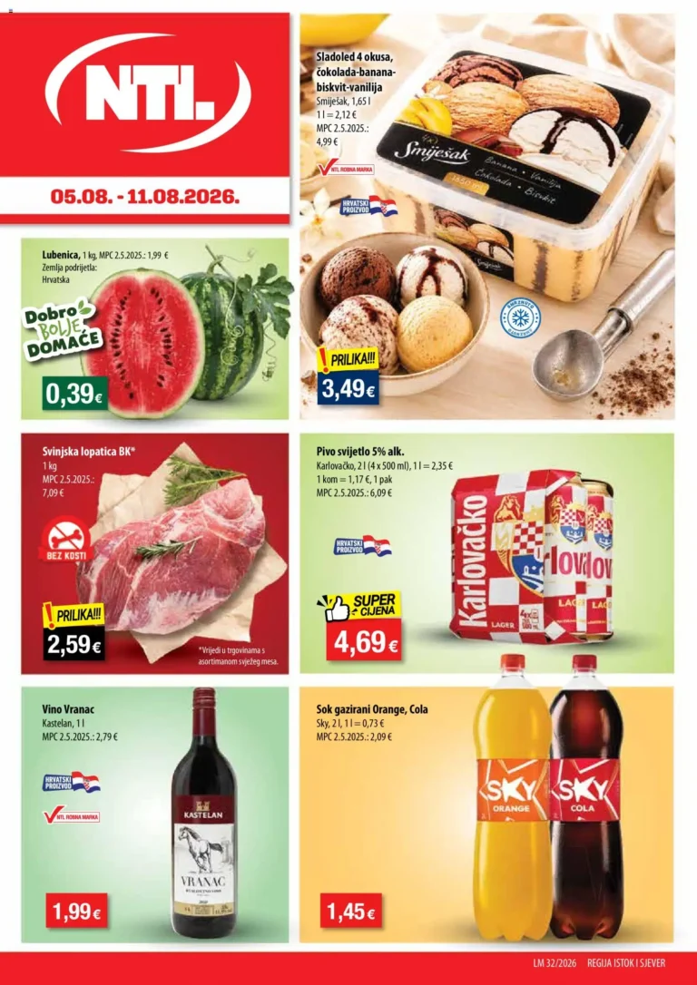 NTL katalog akcija strana 1 – vrijedi od 5.8. do 11.8.2026.