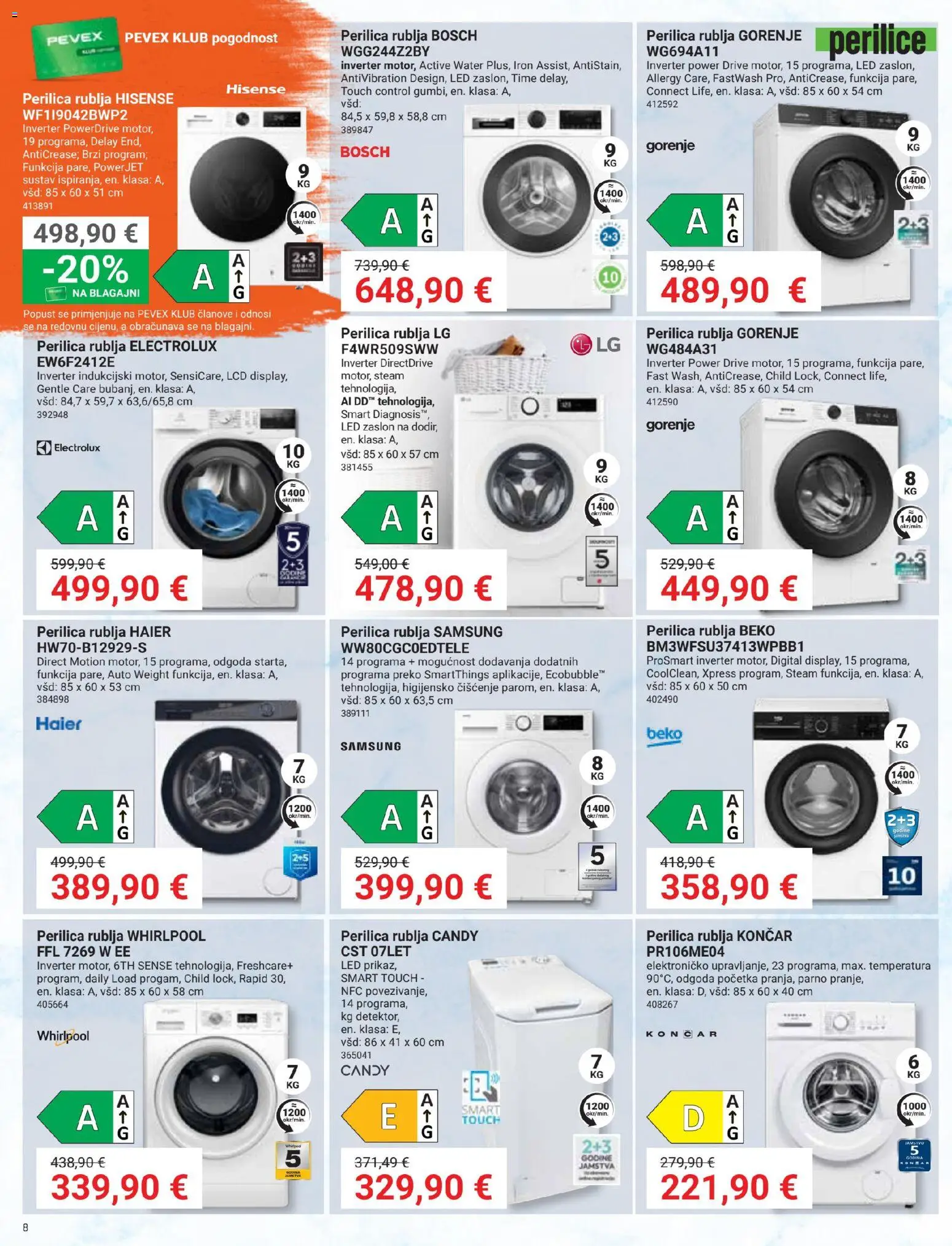 Pevex katalog akcija strana 8 – vrijedi od 27.8. do 21.9.2026.