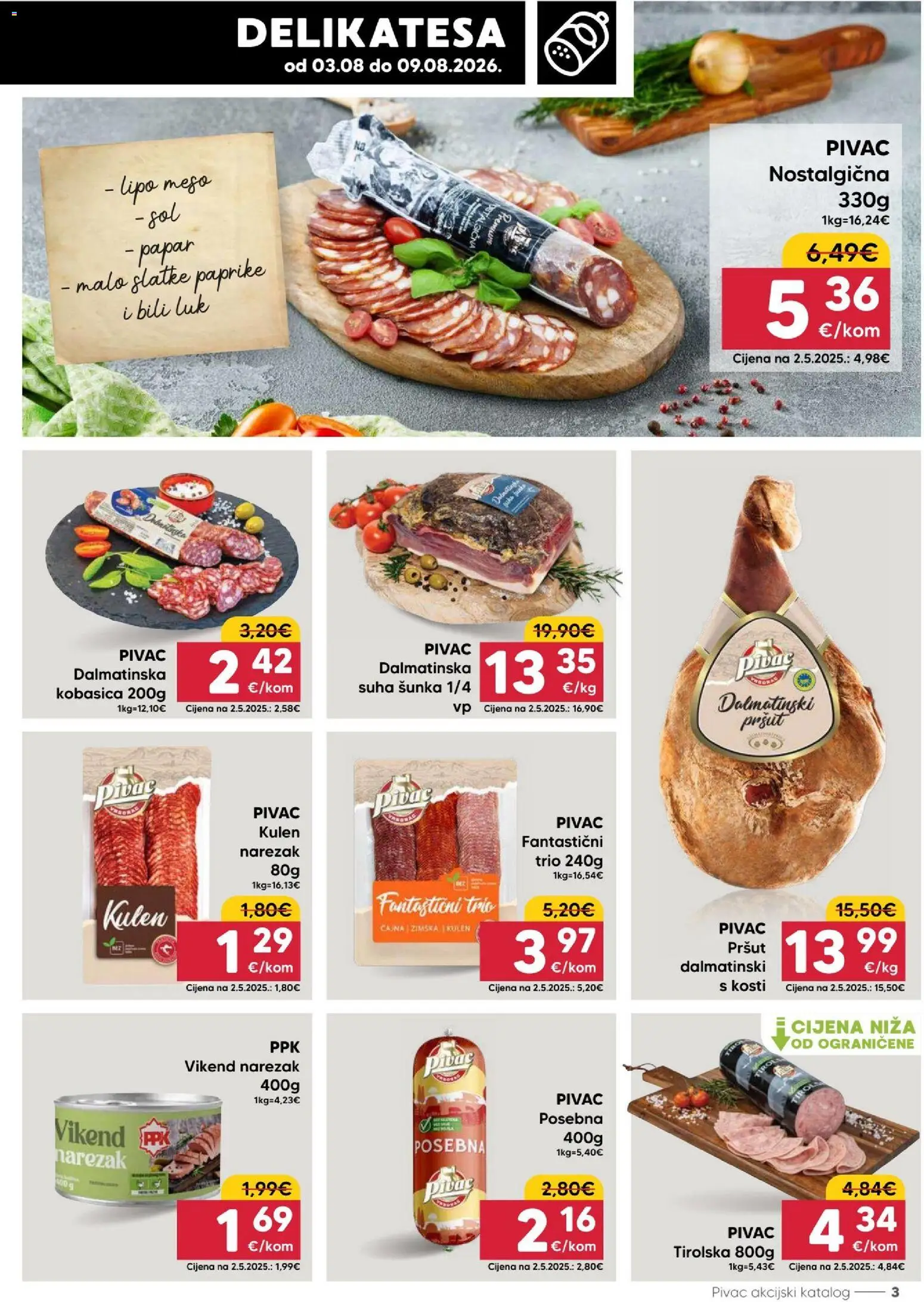 Pivac katalog akcija strana 3 – vrijedi od 3.8. do 9.8.2026.