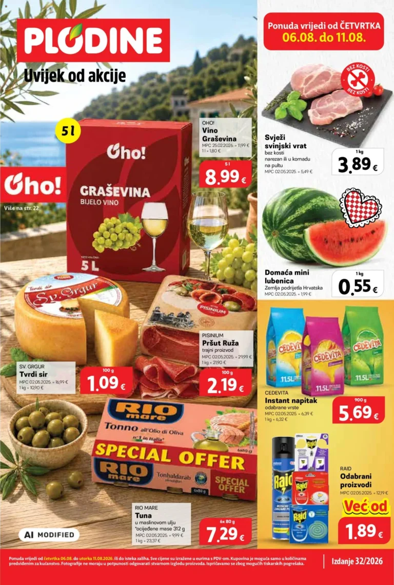Plodine katalog akcija strana 1 – vrijedi od 6.8. do 11.8.2026.