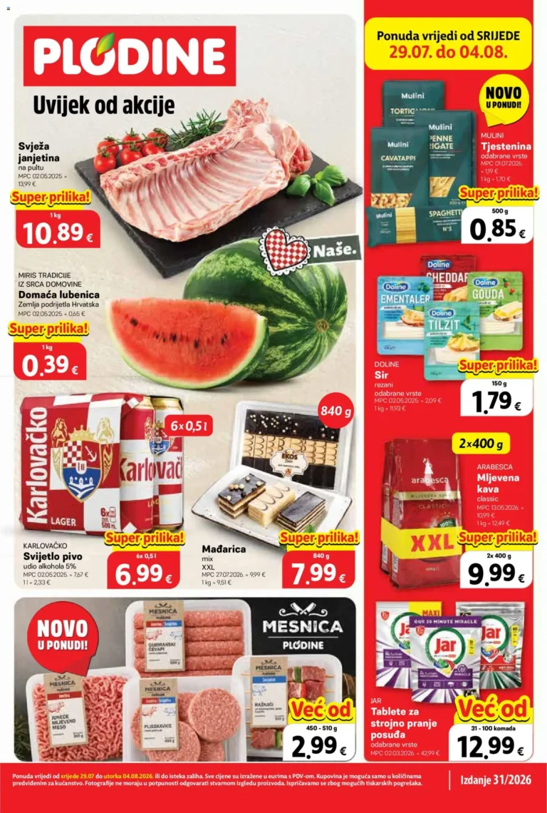 Plodine katalog akcija strana 1 – vrijedi od 29.7. do 4.8.2026.