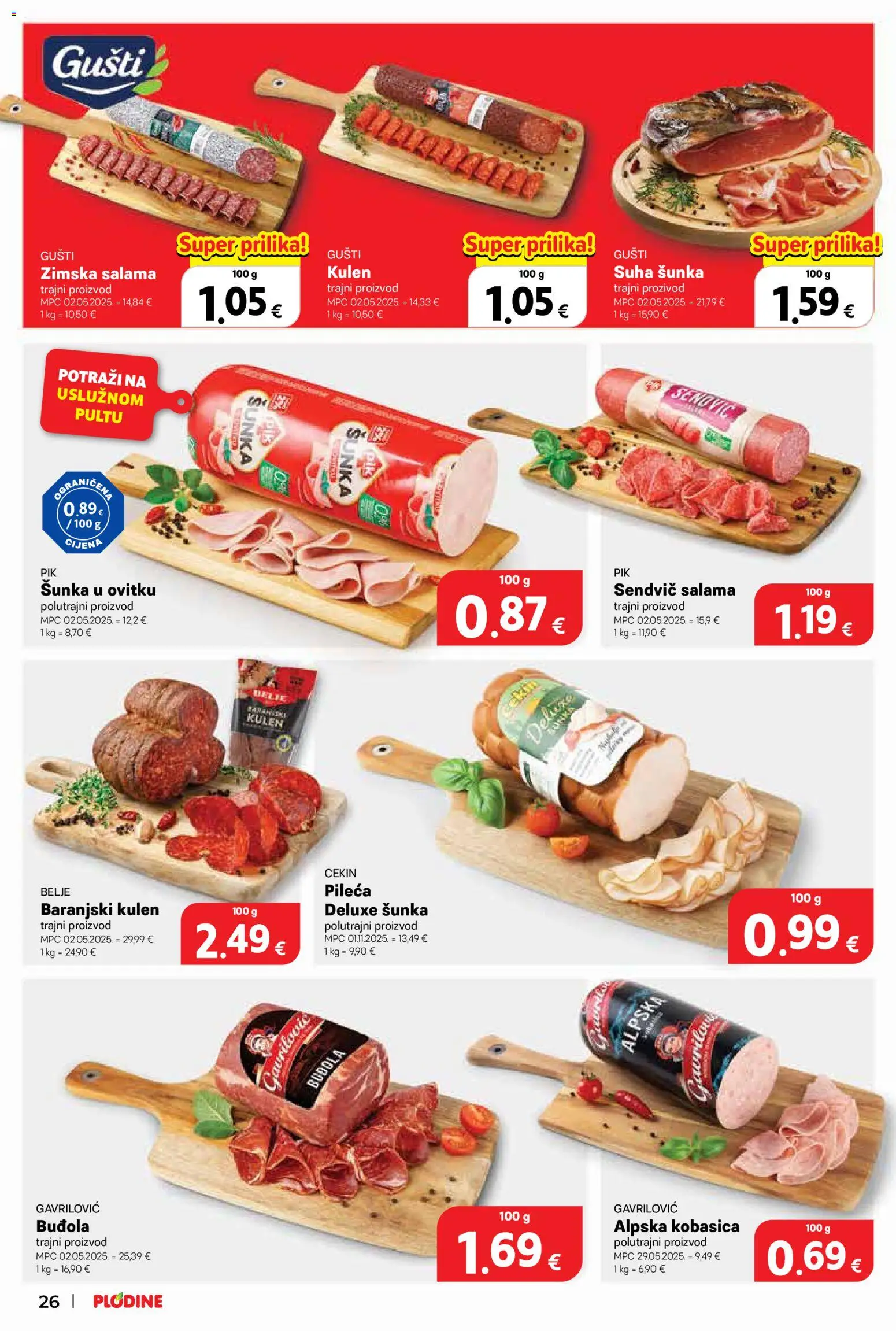 Plodine katalog akcija strana 26 – vrijedi od 29.7. do 4.8.2026.