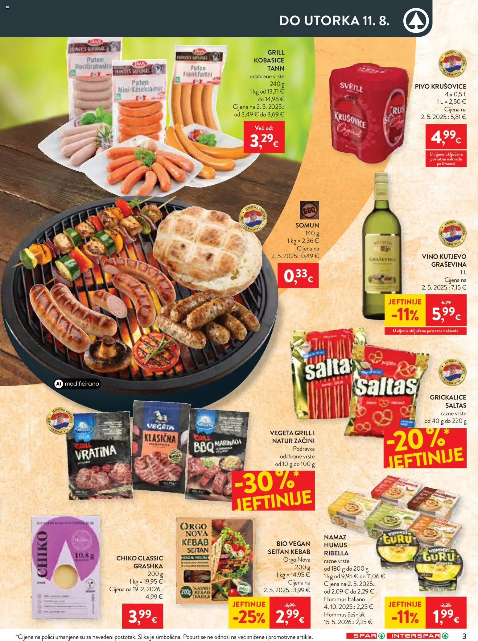 Spar katalog akcija strana 3 – vrijedi od 4.8. do 11.8.2026.