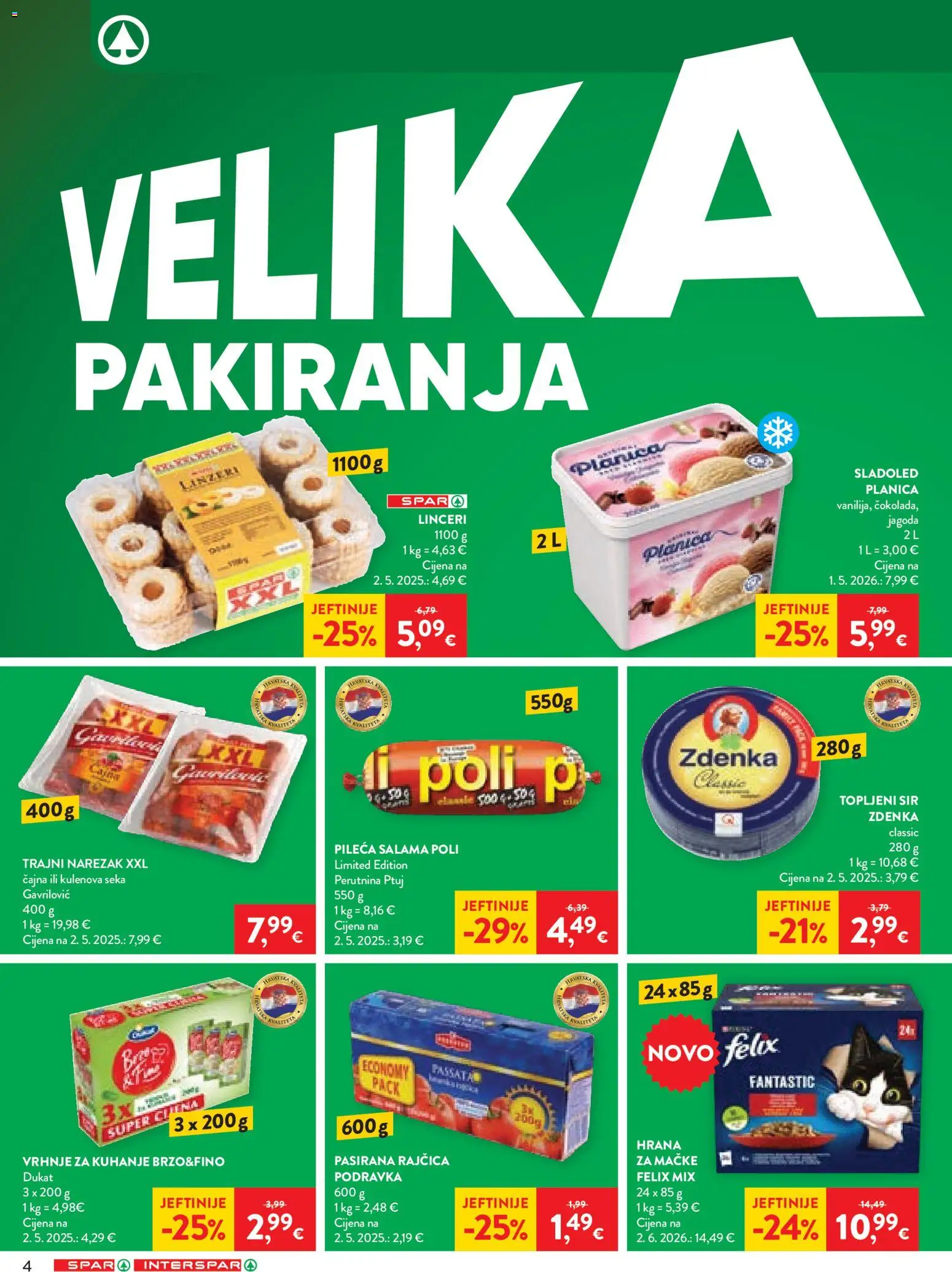 Spar katalog akcija strana 4 – vrijedi od 4.8. do 11.8.2026.