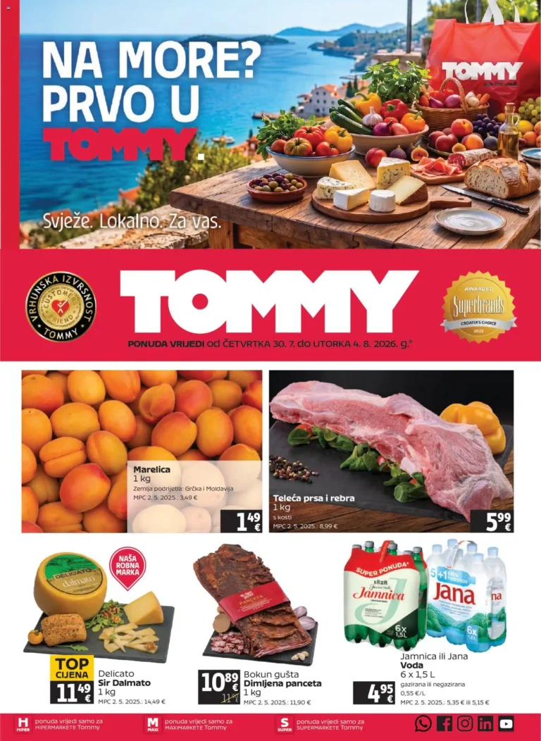 Tommy katalog akcija strana 1 – vrijedi od 30.7. do 4.8.2026.