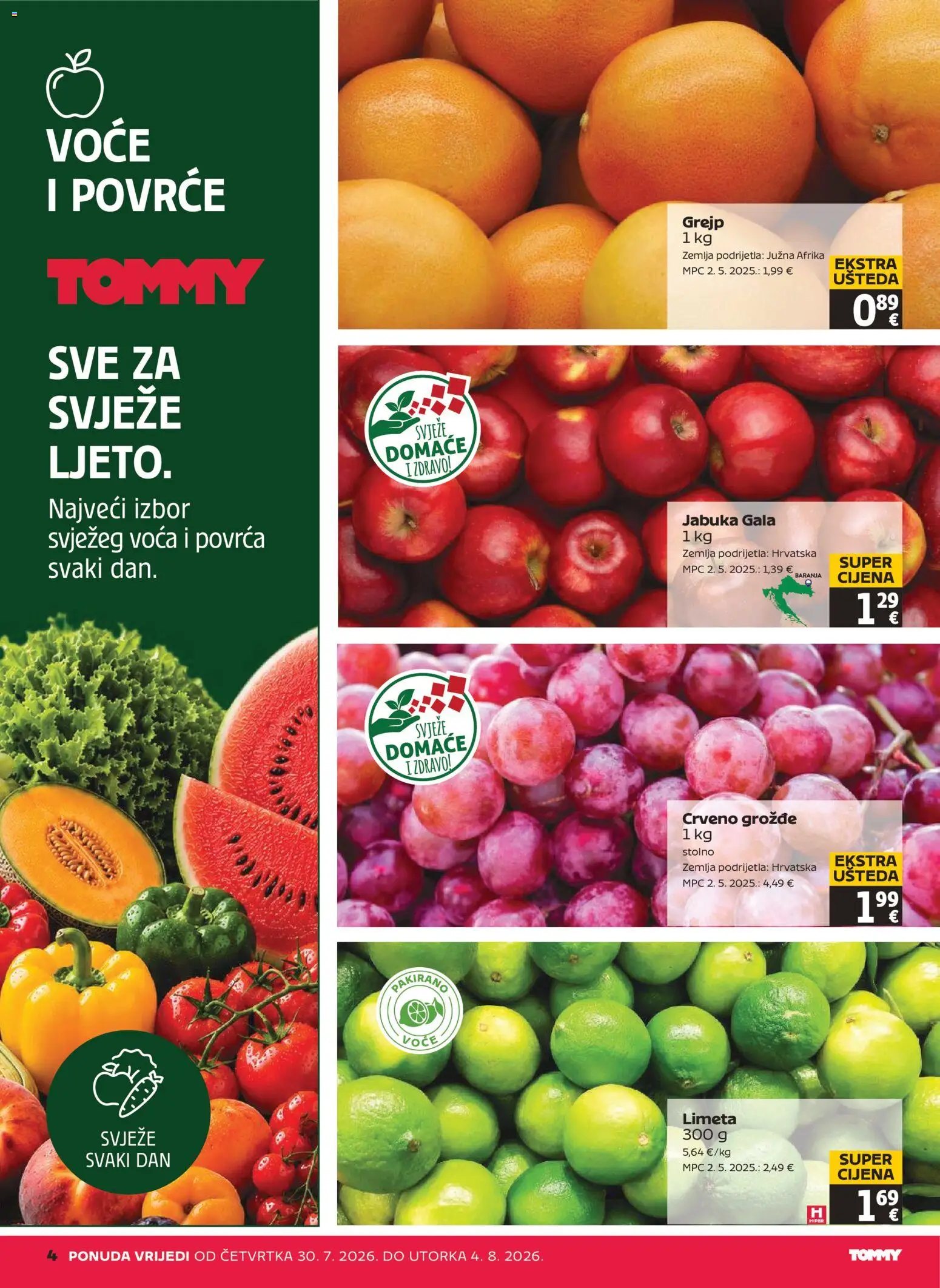 Tommy katalog akcija strana 4 – vrijedi od 30.7. do 4.8.2026.