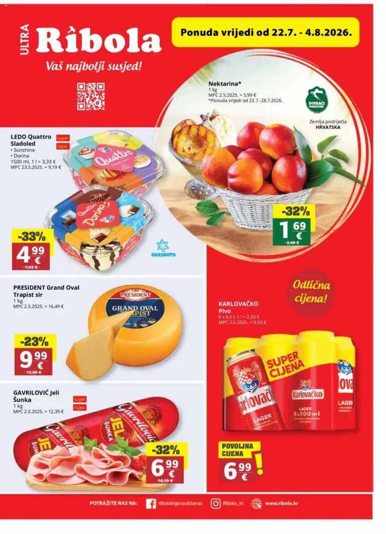 Ultra Gros katalog akcija strana 1 – vrijedi od 22.7. do 6.8.2026.