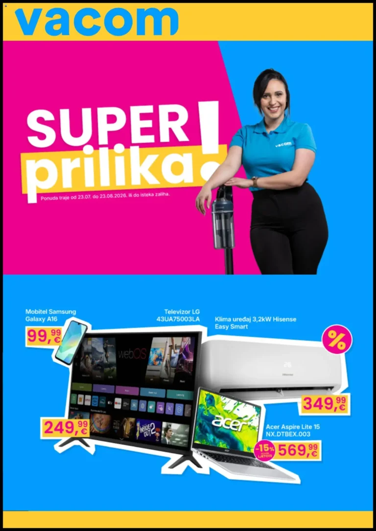 Vacom katalog akcija strana 1 – vrijedi od 23.7. do 23.8.2026.