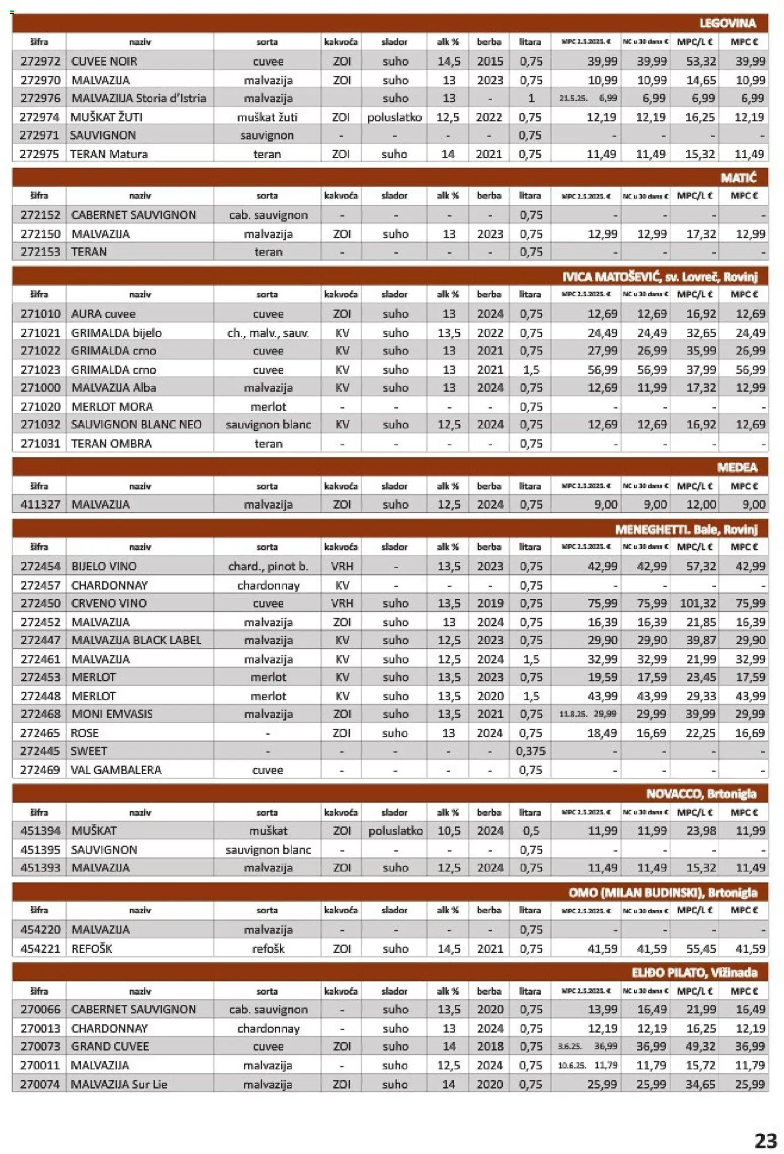 Vrutak katalog akcija strana 23 – vrijedi od 1.11. do 31.10.2026.