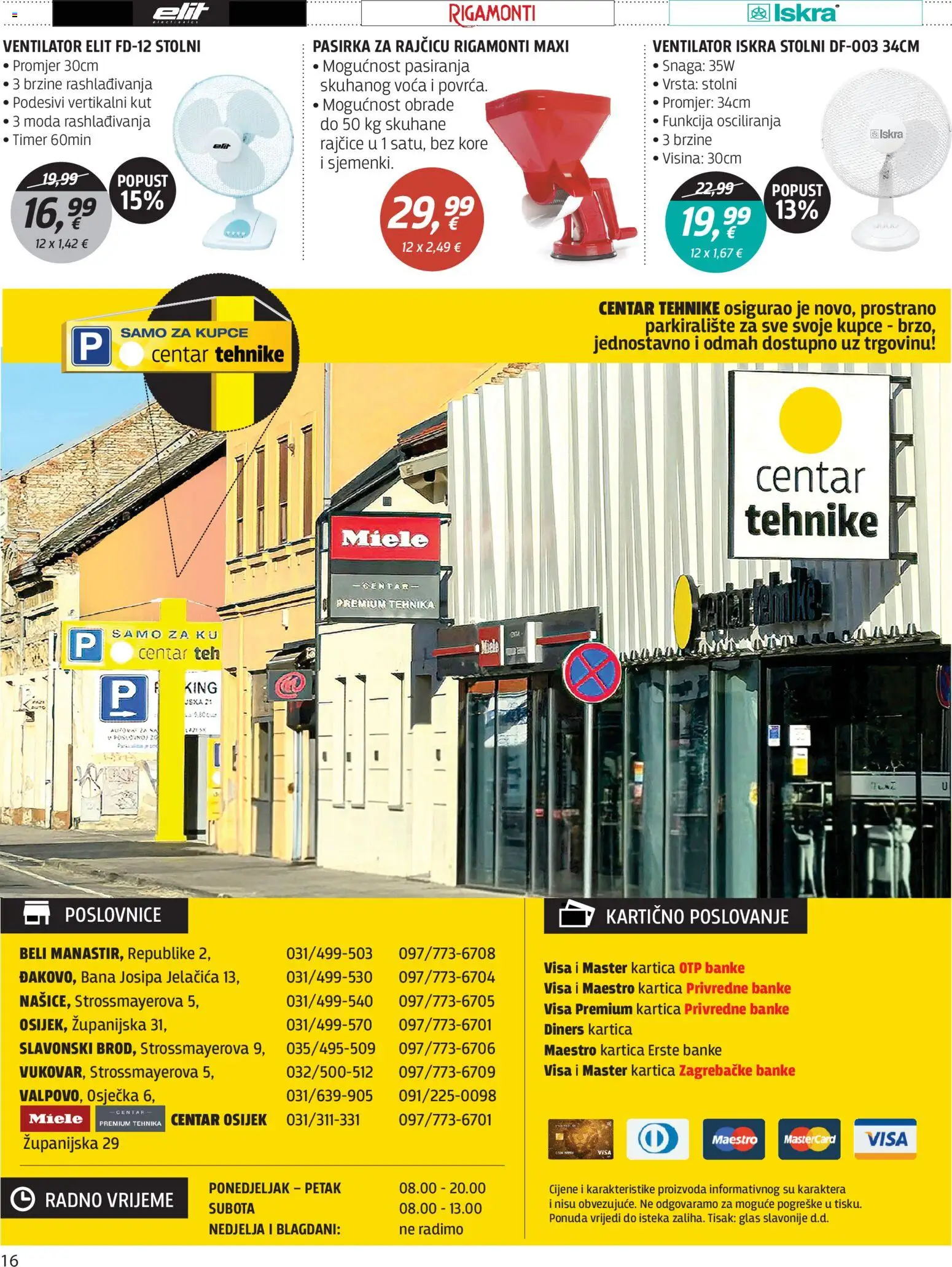 Centar Tehnike katalog akcija strana 16 – vrijedi od 31.8. do 20.9.2026.