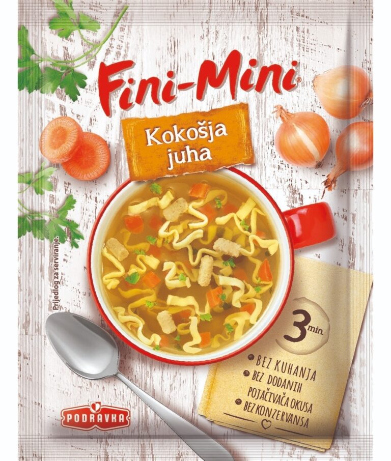 Podravka Juha kokošja s rezancima Fini Mini 18g 0.018 kg