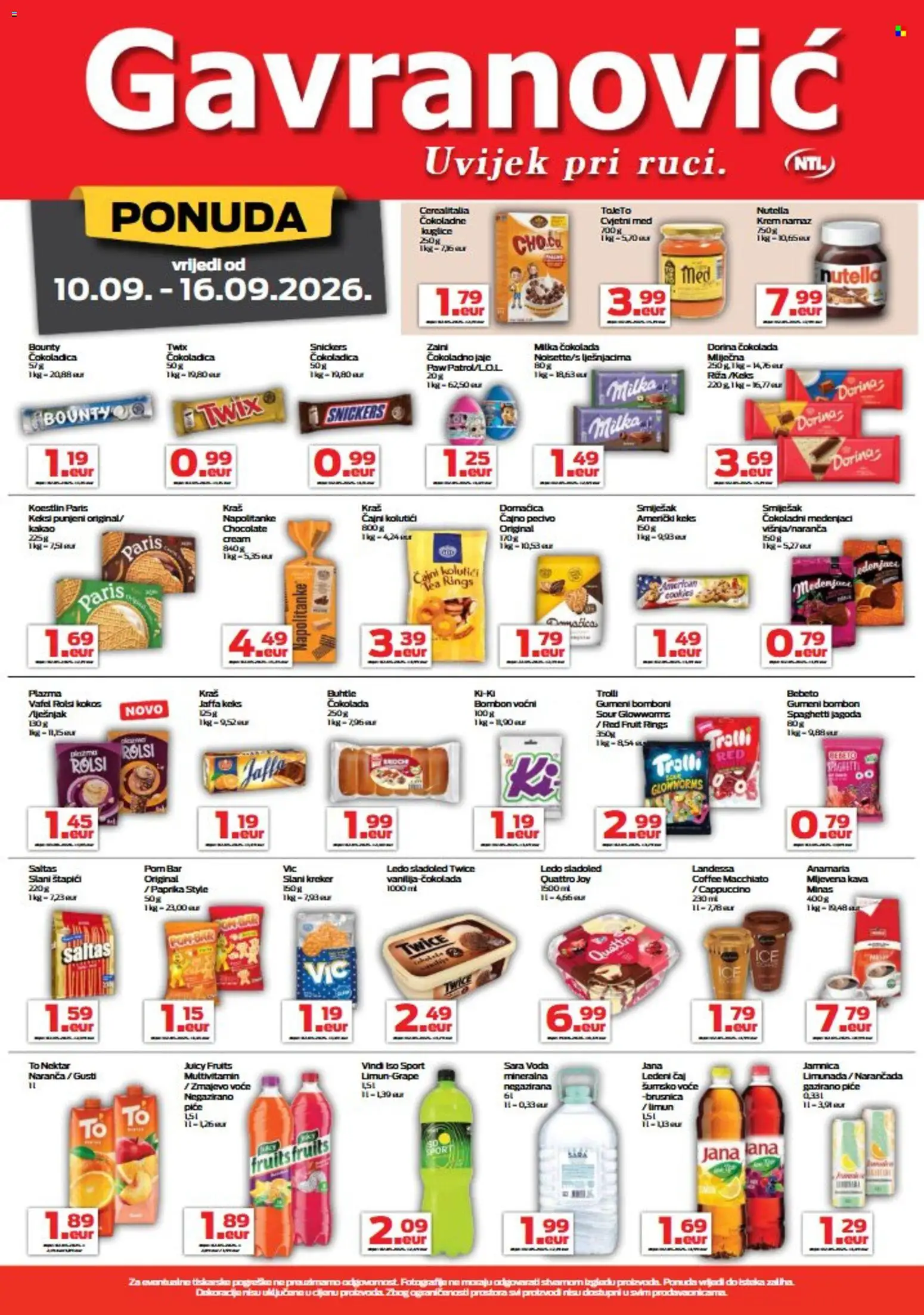 Gavranović katalog akcija strana 3 – vrijedi od 10.9. do 16.9.2026.