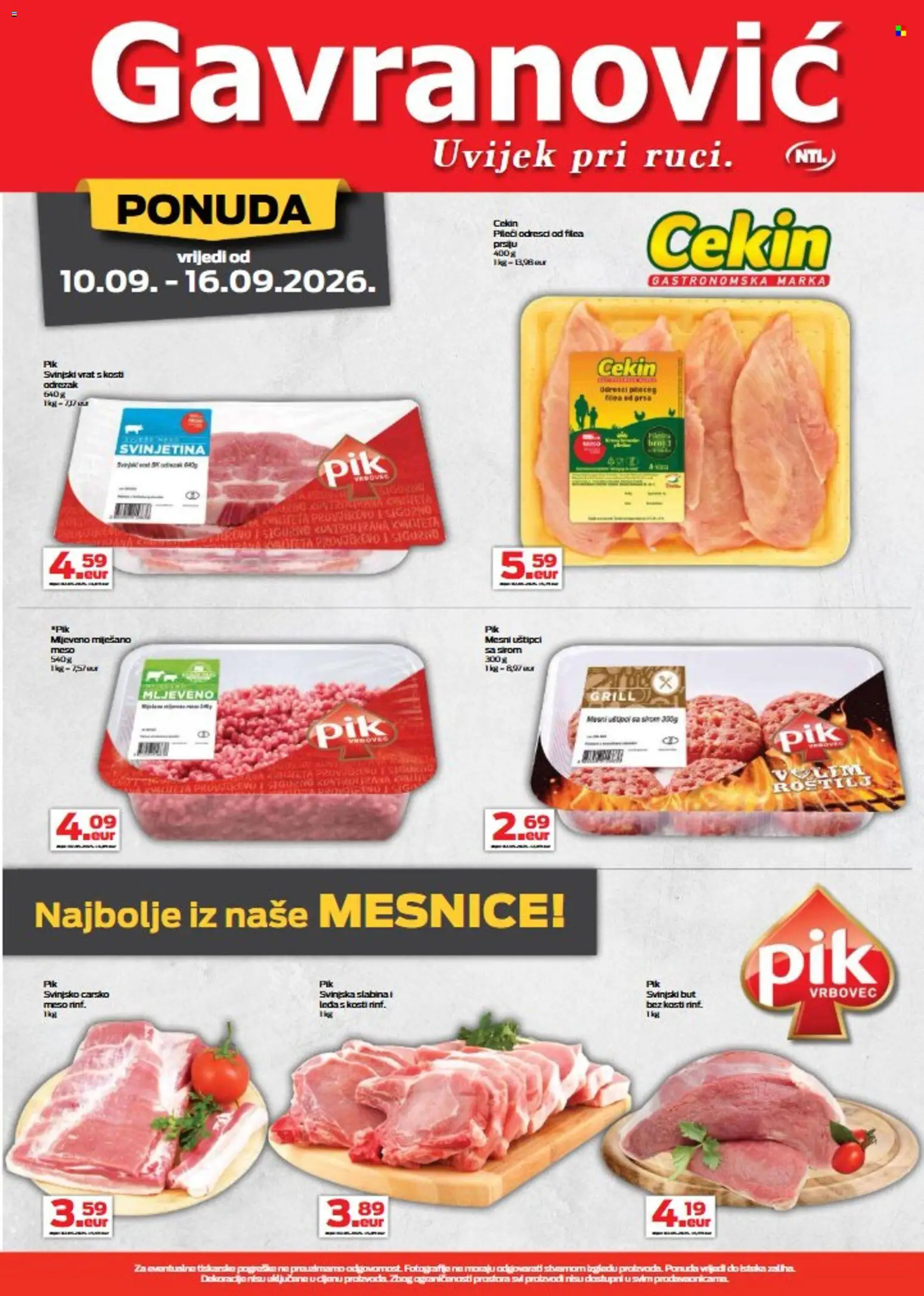 Gavranović katalog akcija strana 5 – vrijedi od 10.9. do 16.9.2026.