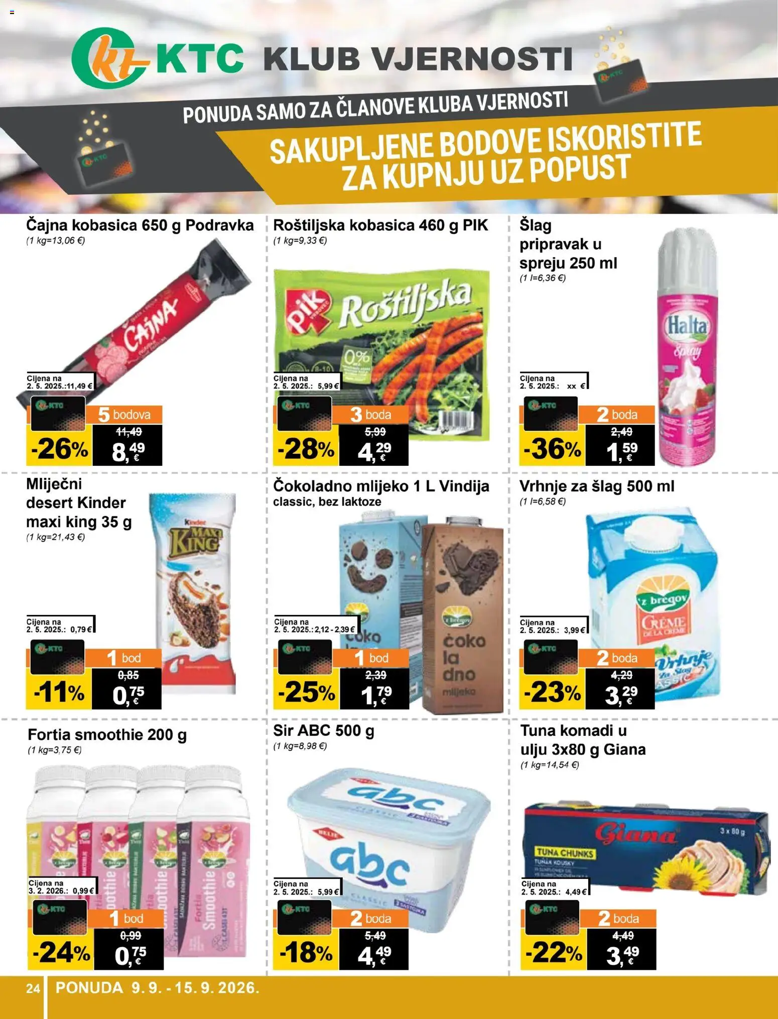KTC katalog akcija strana 24 – vrijedi od 9.9. do 15.9.2026.