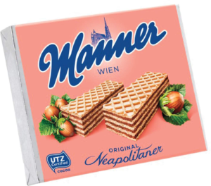 Napolitanke Manner Lješnjak/Mlijeko 5x25g 0.125 kg