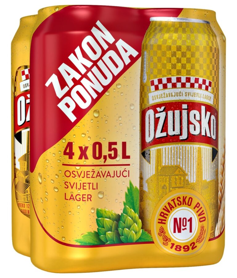 Pivo Ožujsko 4x0.5L limenka 2.000 L