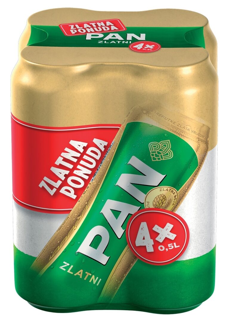 Pivo Pan Zlatni Limenka 4x0.5L 2.000 L